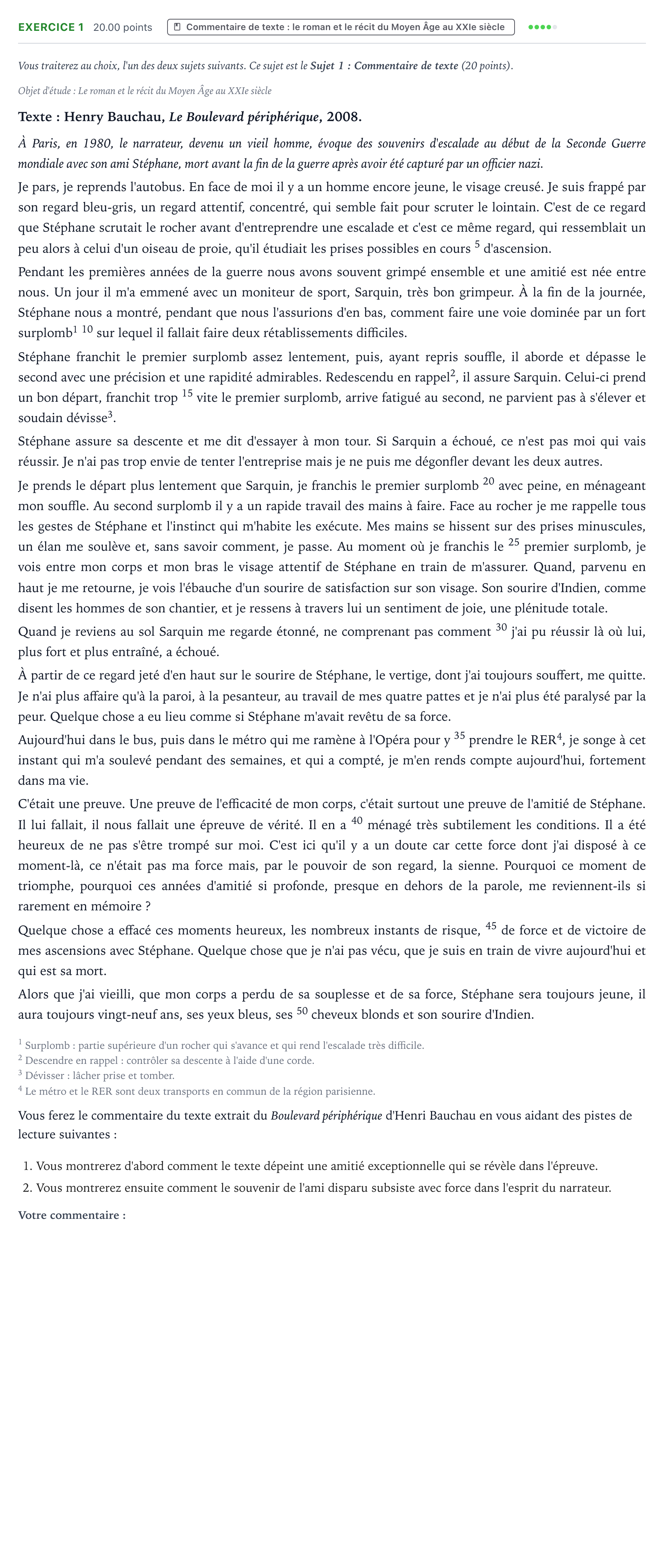 Énoncé: Exercice 1 - Commentaire de texte · Bac STMG Français Asie session normale 2023
