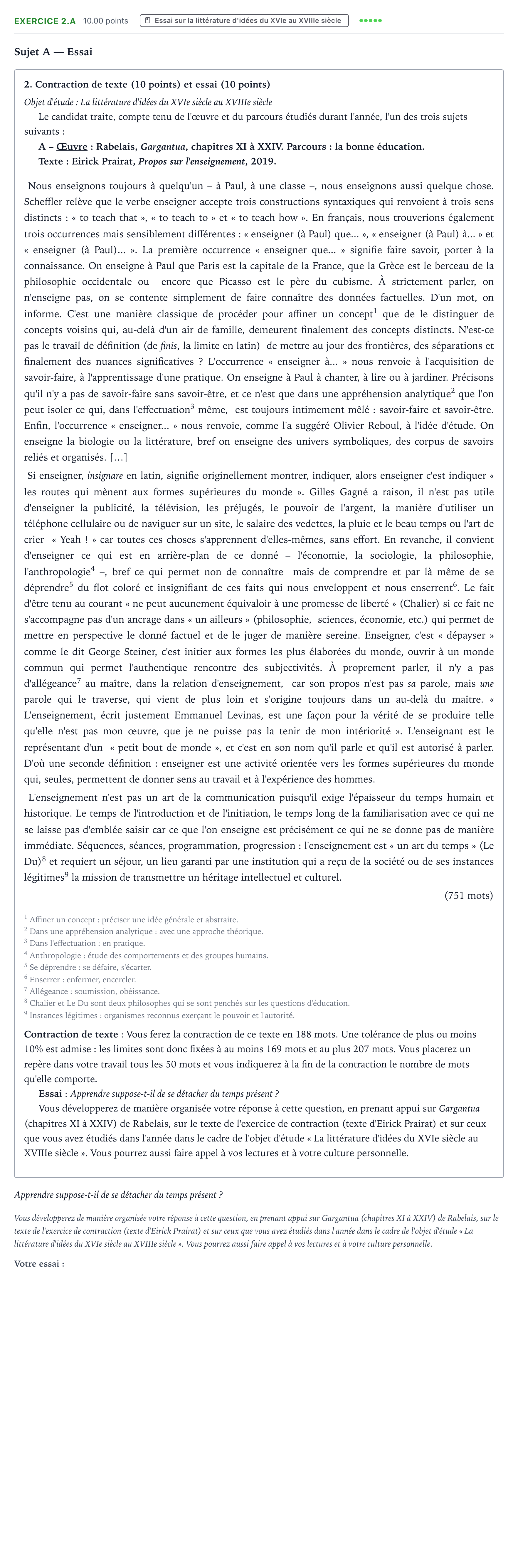 Énoncé: Exercice 2.A - Essai · Bac STMG Français Asie session normale 2023