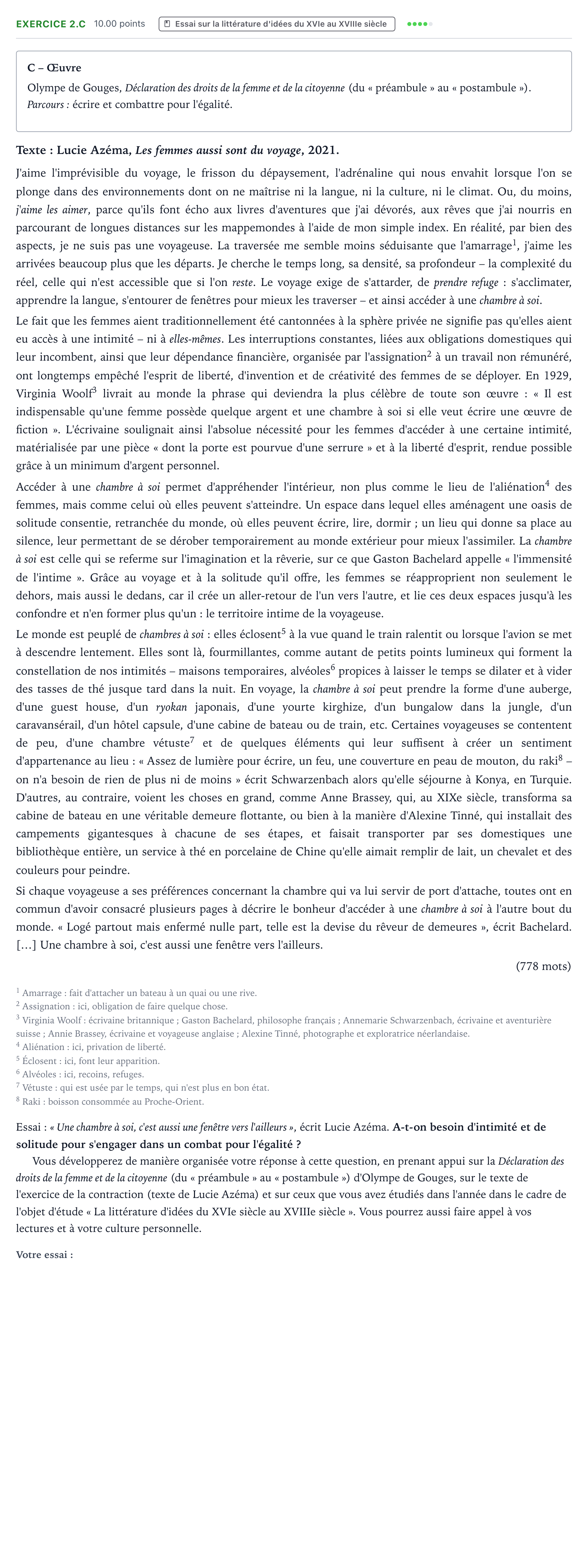 Énoncé: Exercice 2.C - Essai · Bac STMG Français Centres étrangers (Afrique) session normale 2023