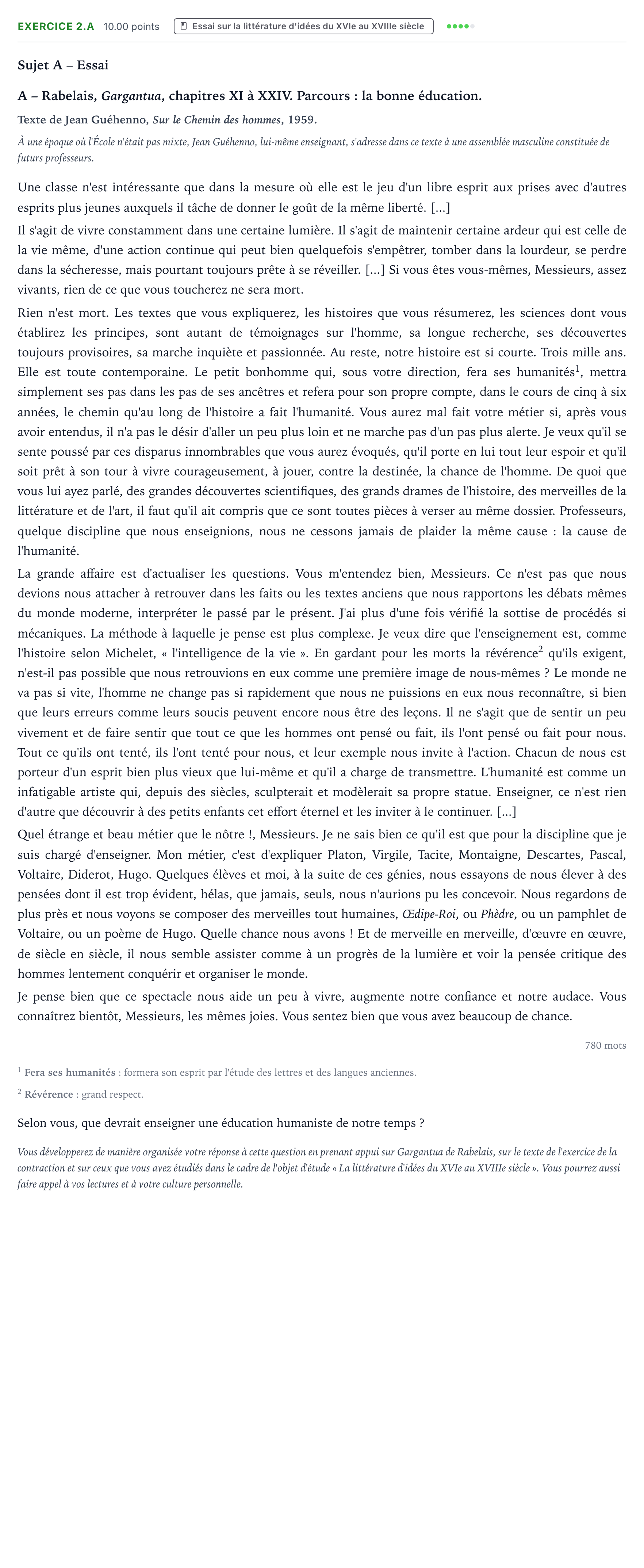 Énoncé: Exercice 2.A - Essai · Bac STMG Français Métropole remplacement 2023