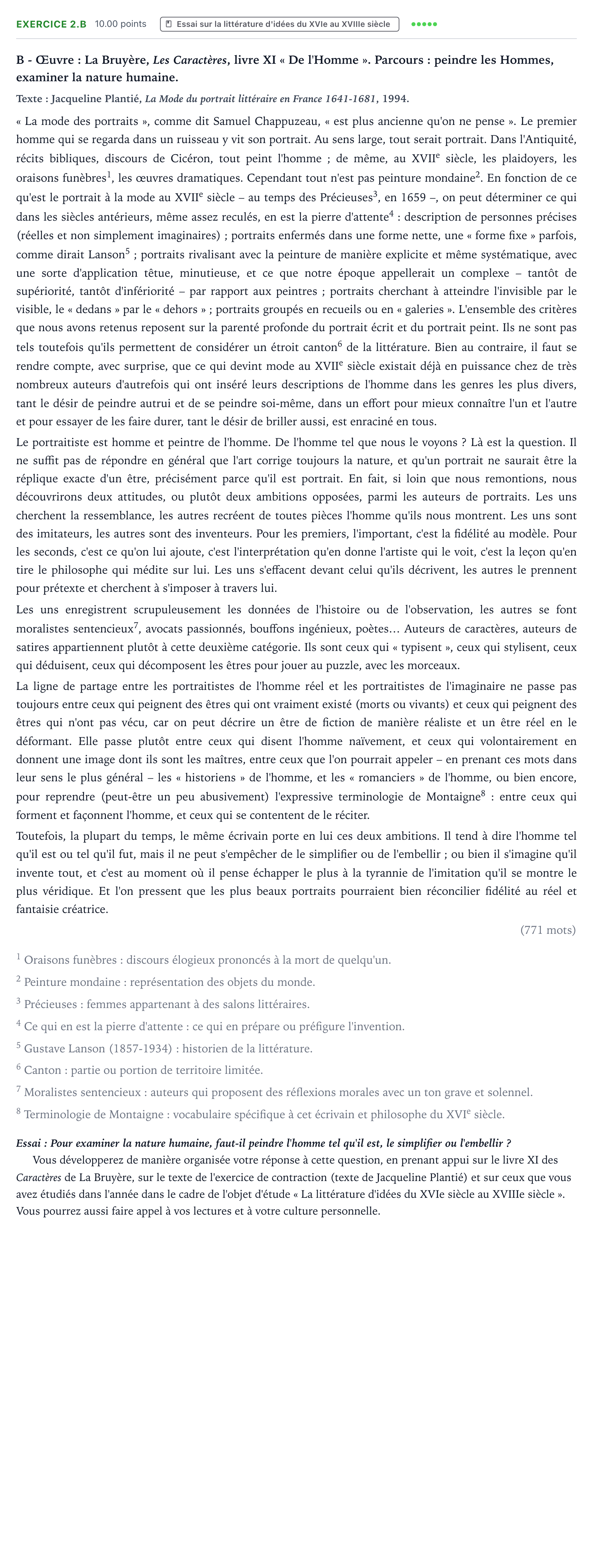 Énoncé: Exercice 2.B - Essai · Bac STMG Français Nouvelle-Calédonie session normale 2023