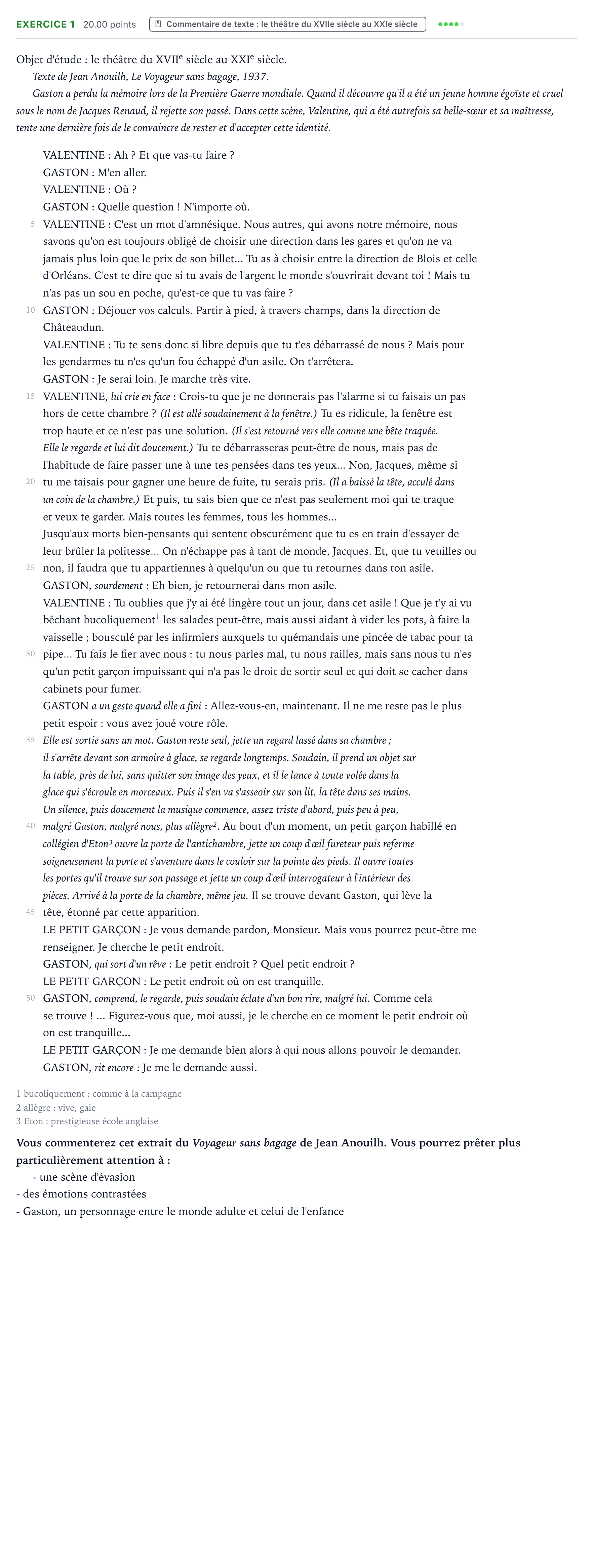 Énoncé: Exercice 1 - Commentaire de texte · Bac STMG Français Polynésie session normale 2023