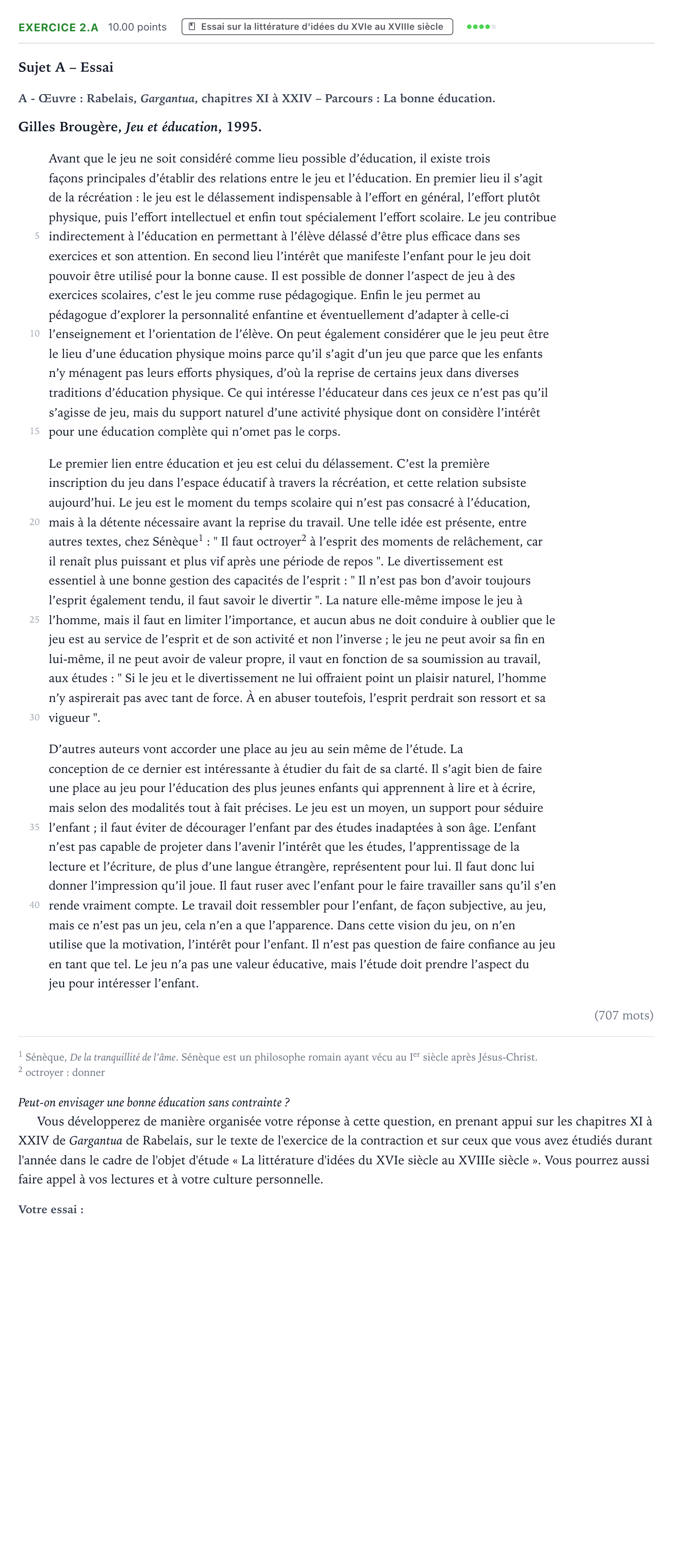 Énoncé: Exercice 2.A - Essai · Bac STMG Français Polynésie session normale 2023