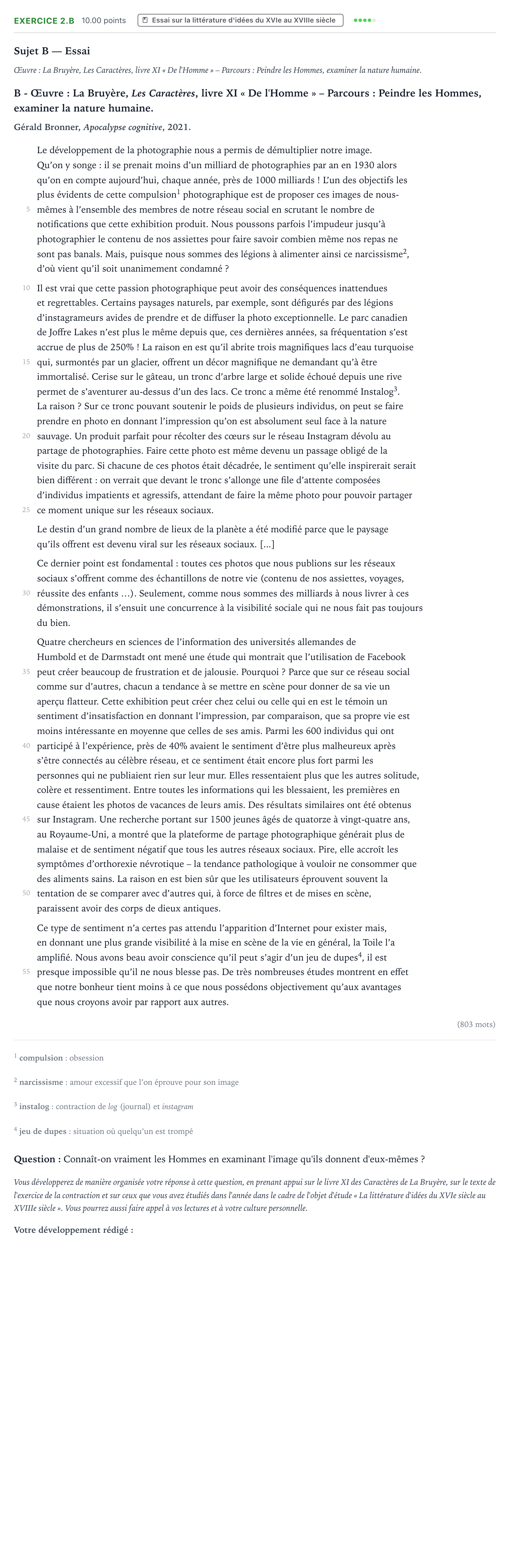 Énoncé: Exercice 2.B - Essai · Bac STMG Français Polynésie session normale 2023
