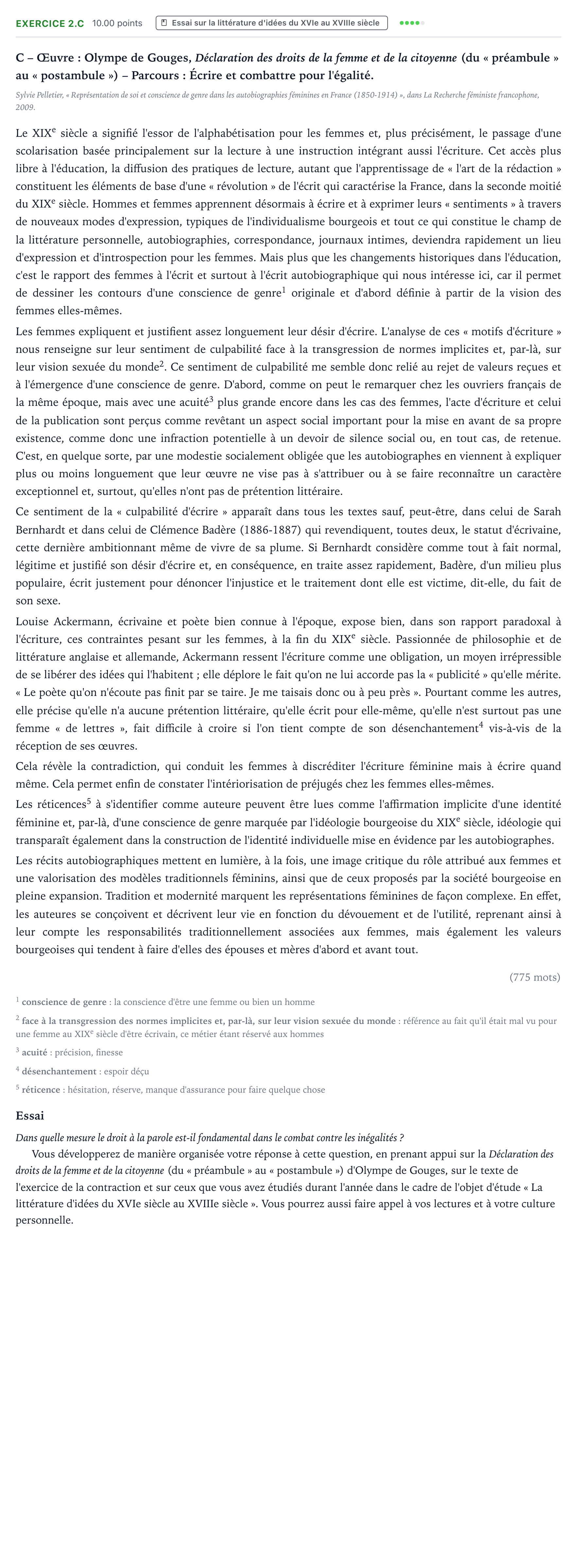 Énoncé: Exercice 2.C - Essai · Bac STMG Français Polynésie session normale 2023