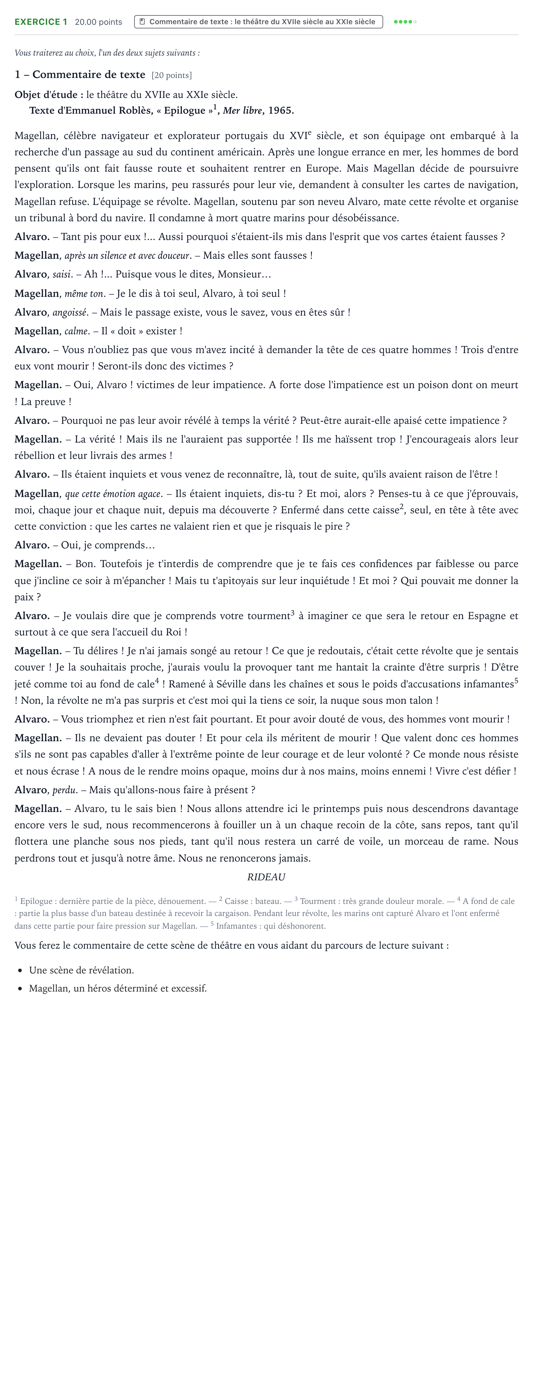Énoncé: Exercice 1 - Commentaire de texte · Bac STMG Français Antilles-Guyane session normale 2024