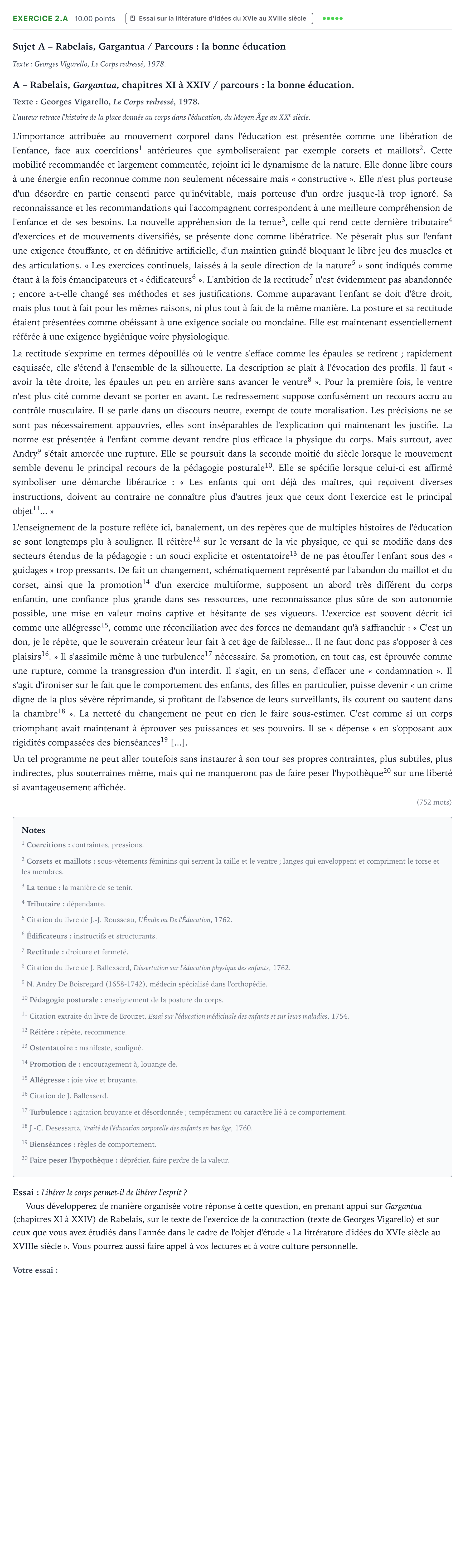 Énoncé: Exercice 2.A - Essai · Bac STMG Français Asie session normale 2024