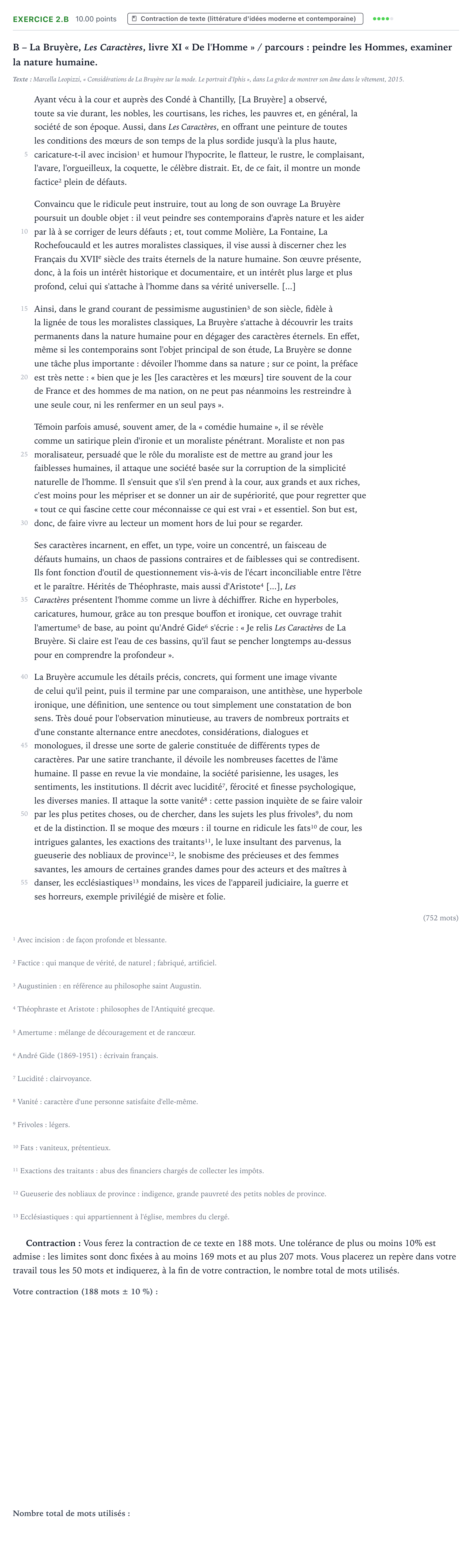 Énoncé: Exercice 2.B - Contraction de texte · Bac STMG Français Centres étrangers (Afrique) session normale 2024
