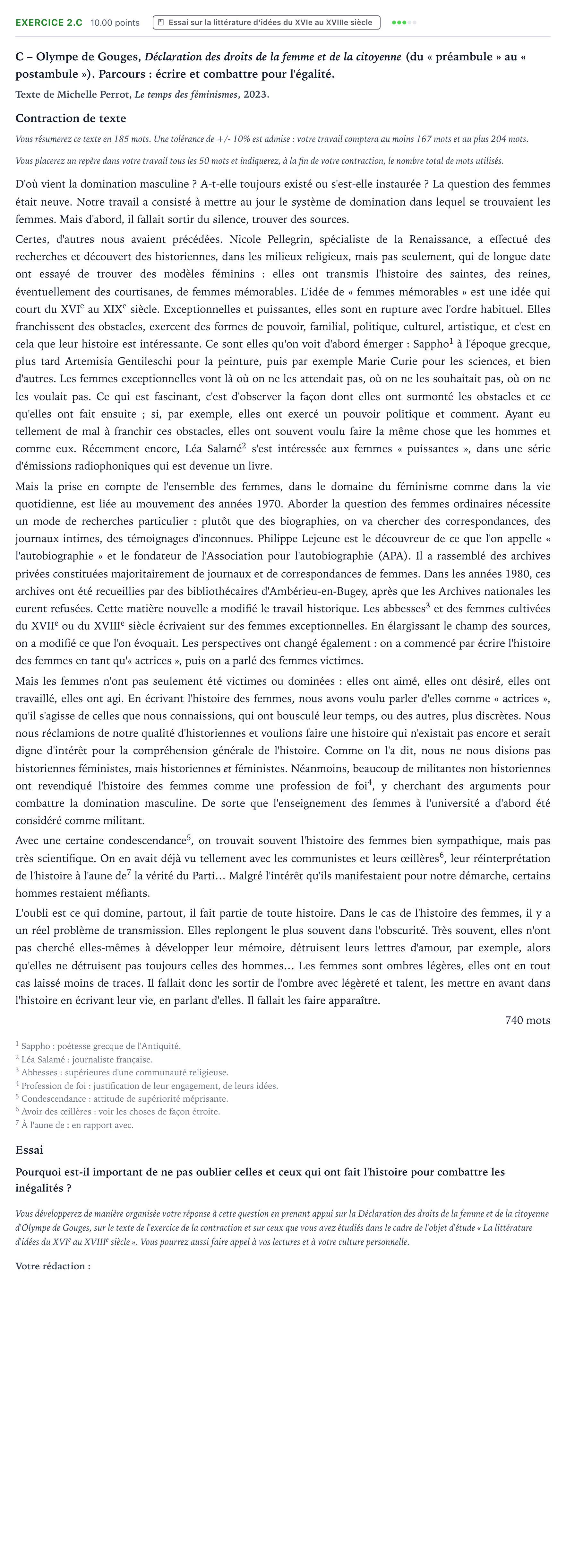 Énoncé: Exercice 2.C - Essai · Bac STMG Français Polynésie session normale 2024