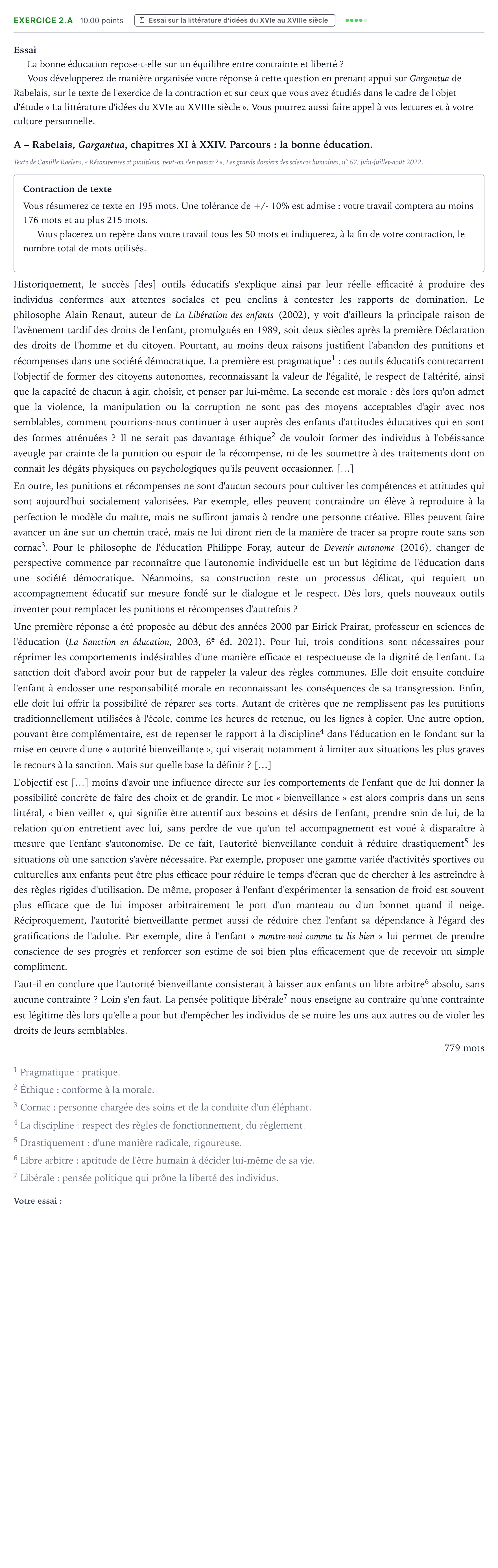 Énoncé: Exercice 2.A - Essai · Bac STMG Français Polynésie remplacement 2024