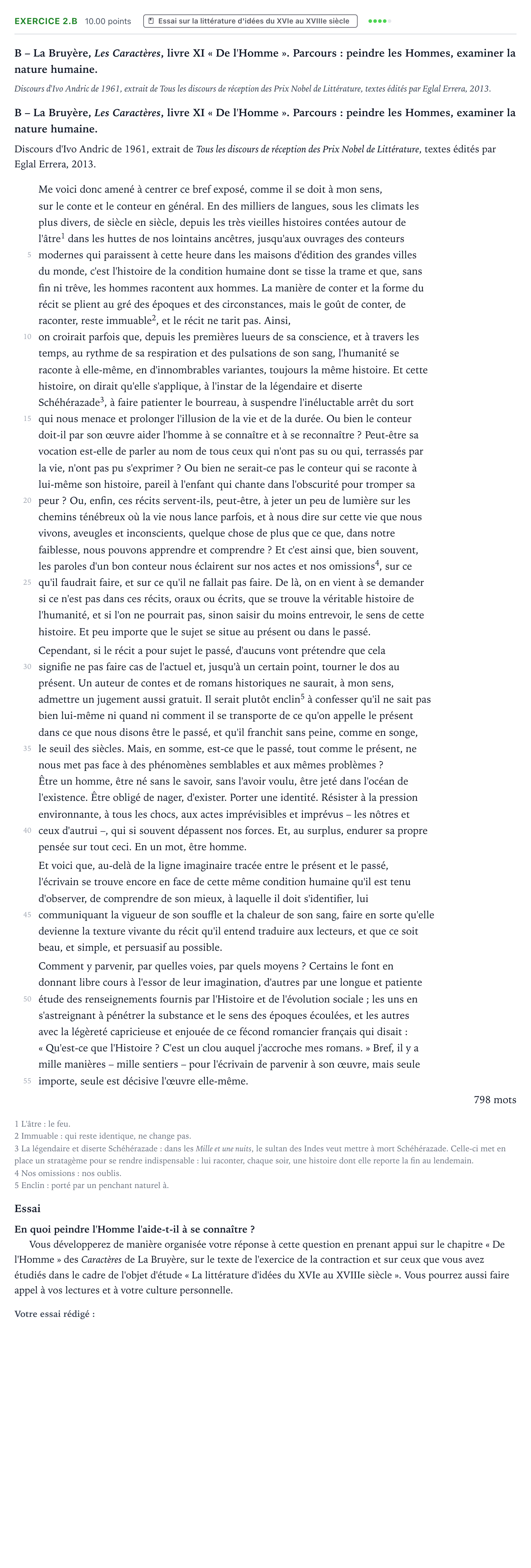 Énoncé: Exercice 2.B - Essai · Bac STMG Français Polynésie remplacement 2024