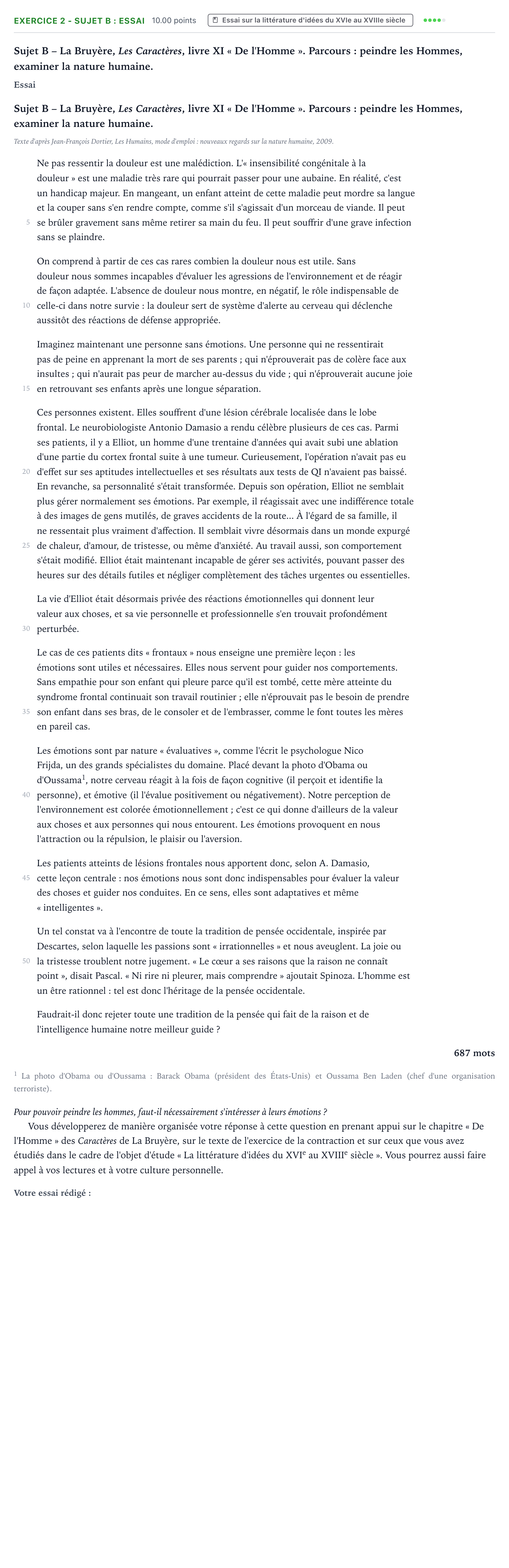 Énoncé: Exercice 2 - Sujet B : Essai · Bac STMG Français Antilles-Guyane remplacement 2025
