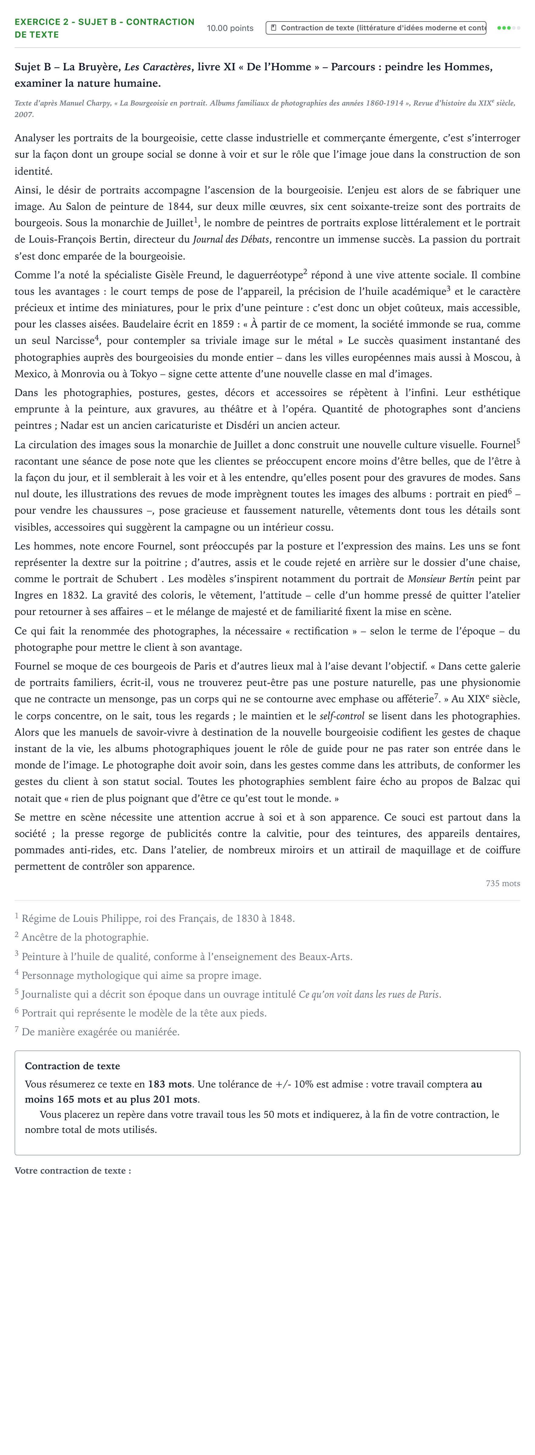 Énoncé: Exercice 2 - Sujet B - Contraction de texte · Bac STMG Français Métropole Secours 2025