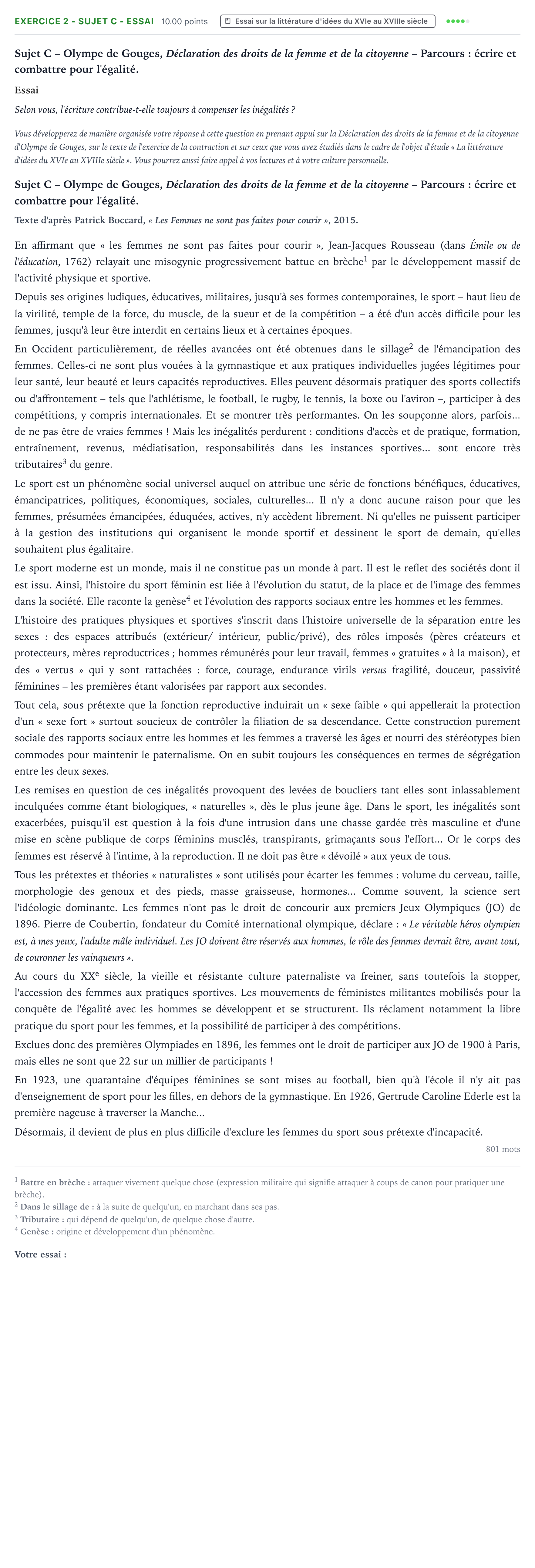 Énoncé: Exercice 2 - Sujet C - Essai · Bac STMG Français Métropole Secours 2025