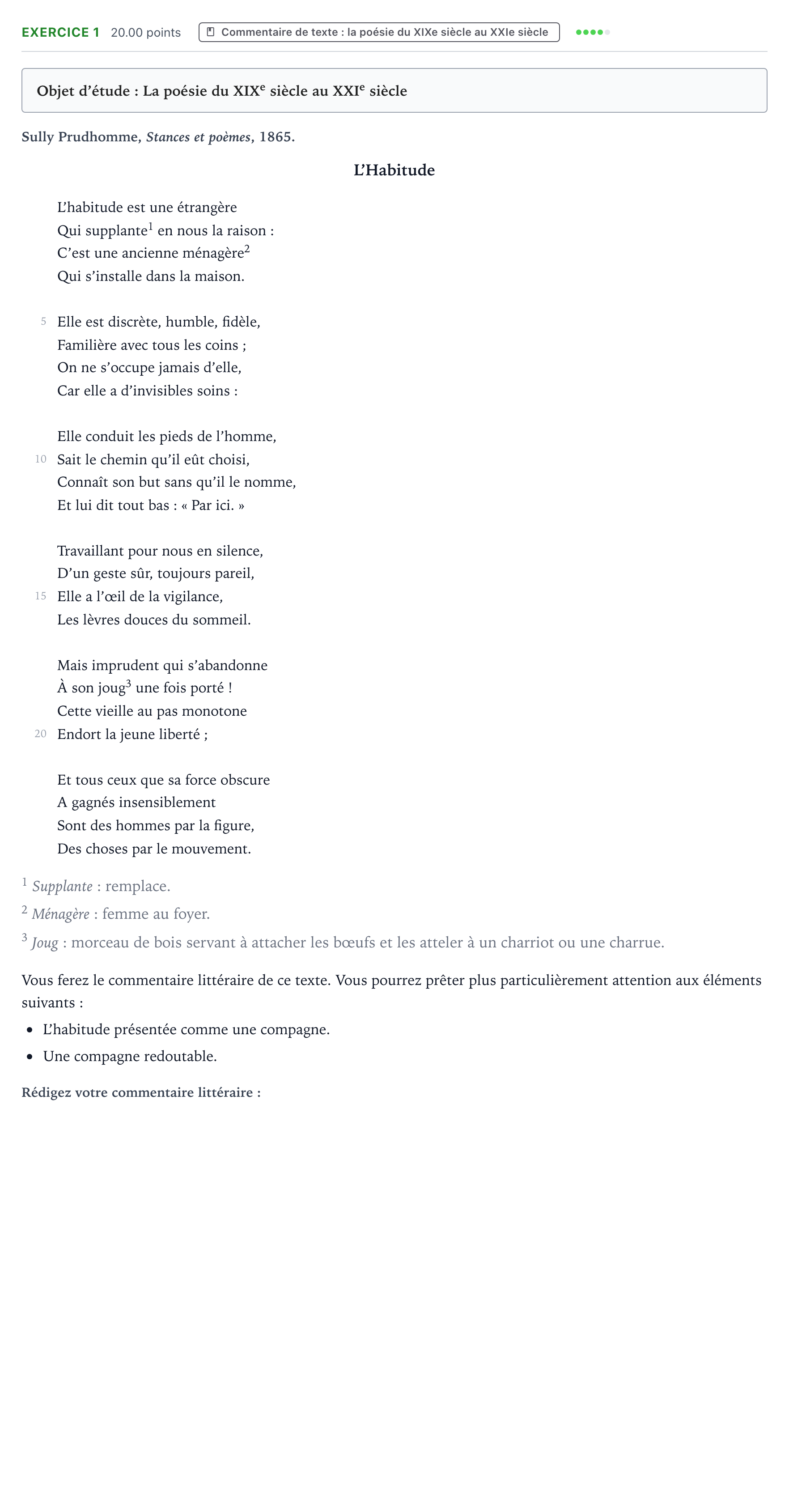 Énoncé: Exercice 1 - Commentaire de texte · Bac STMG Français Polynésie session normale 2025