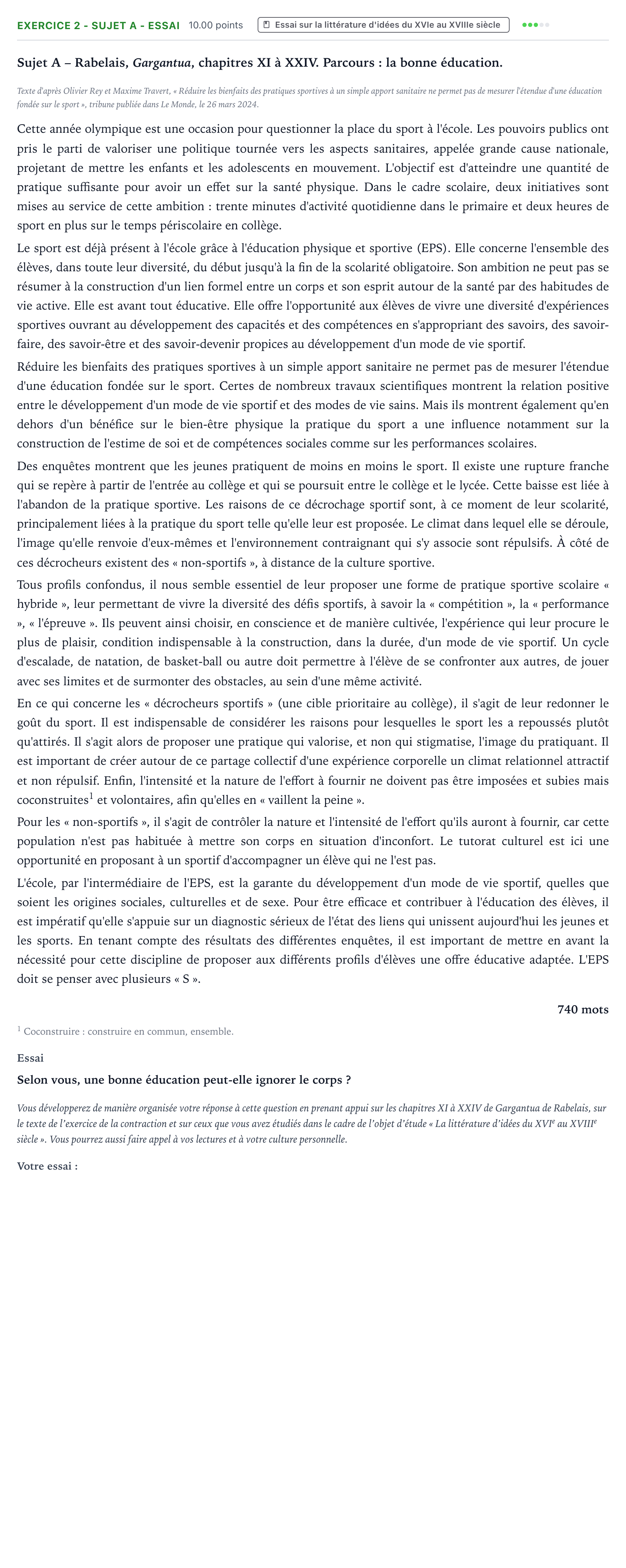 Énoncé: Exercice 2 - Sujet A - Essai · Bac STMG Français Polynésie session normale 2025