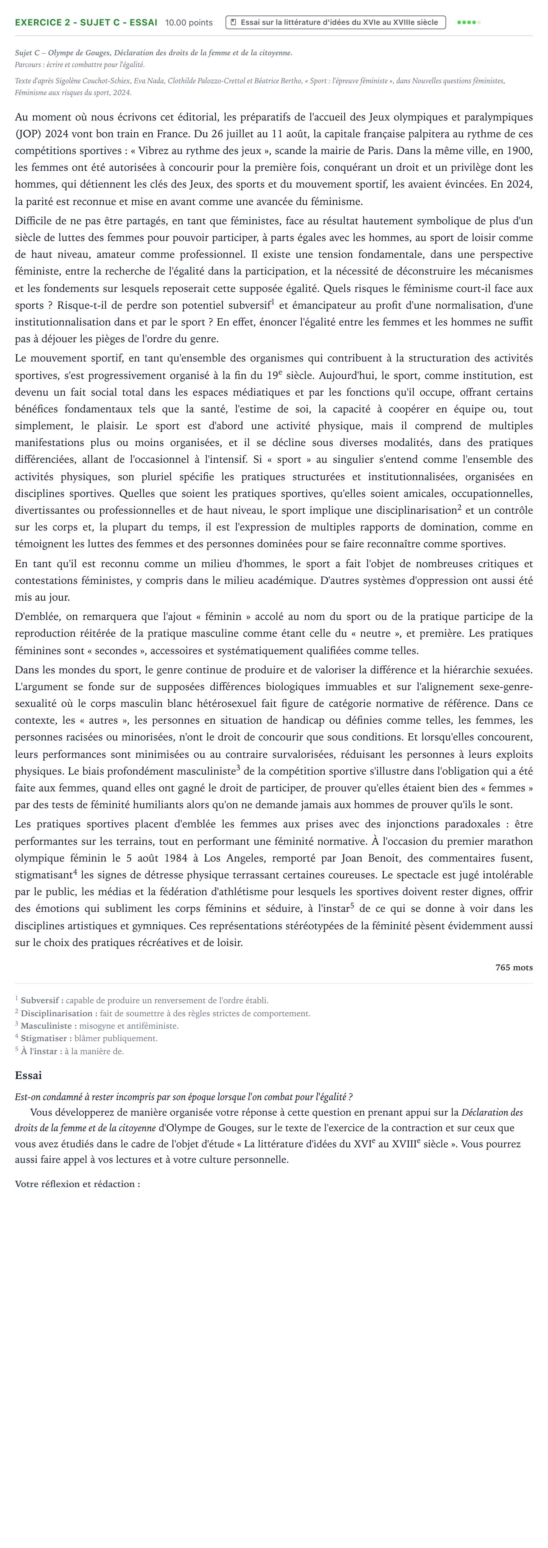 Énoncé: Exercice 2 - Sujet C - Essai · Bac STMG Français Polynésie remplacement 2025
