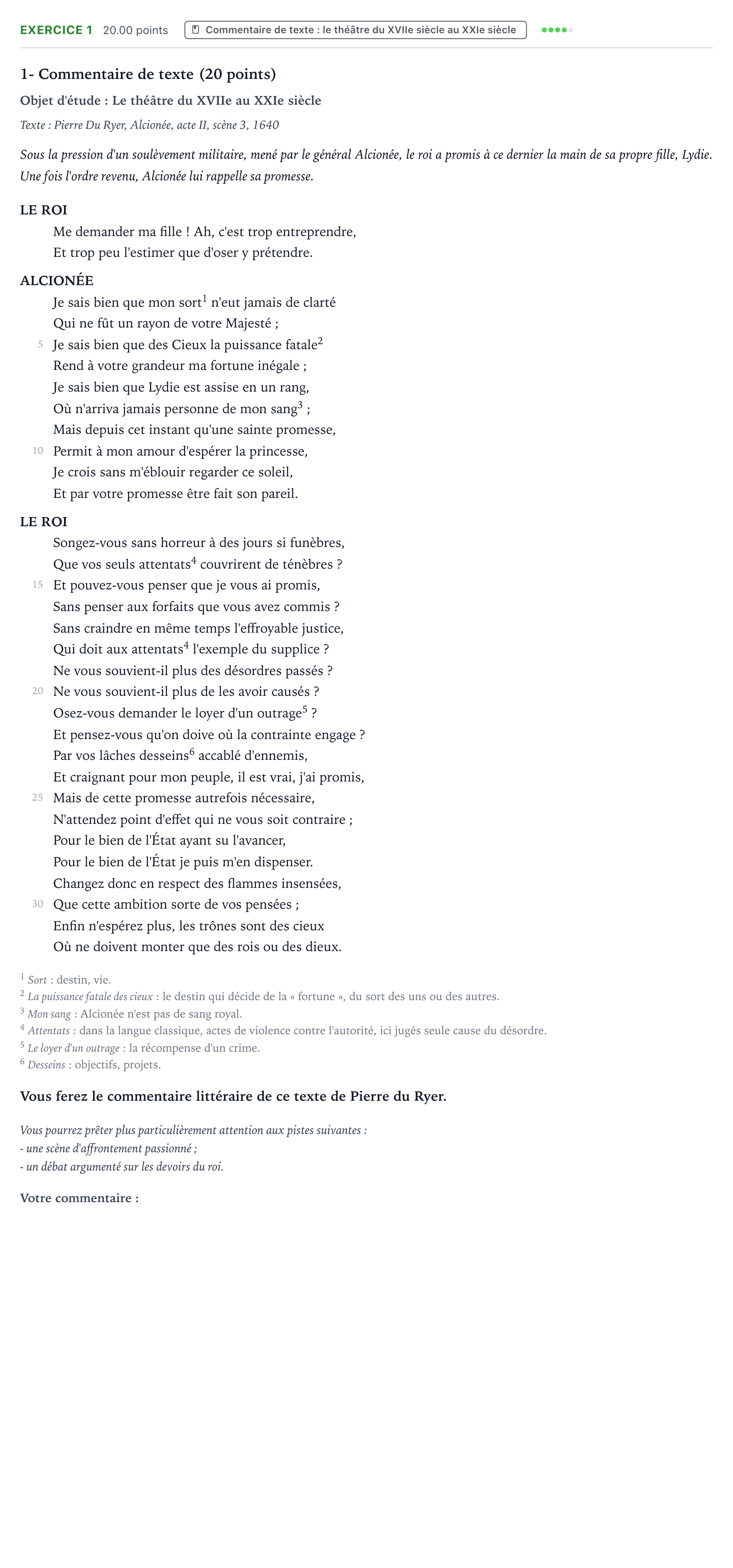 Énoncé: Exercice 1 - Commentaire de texte · Bac STMG Français Asie session normale 2026