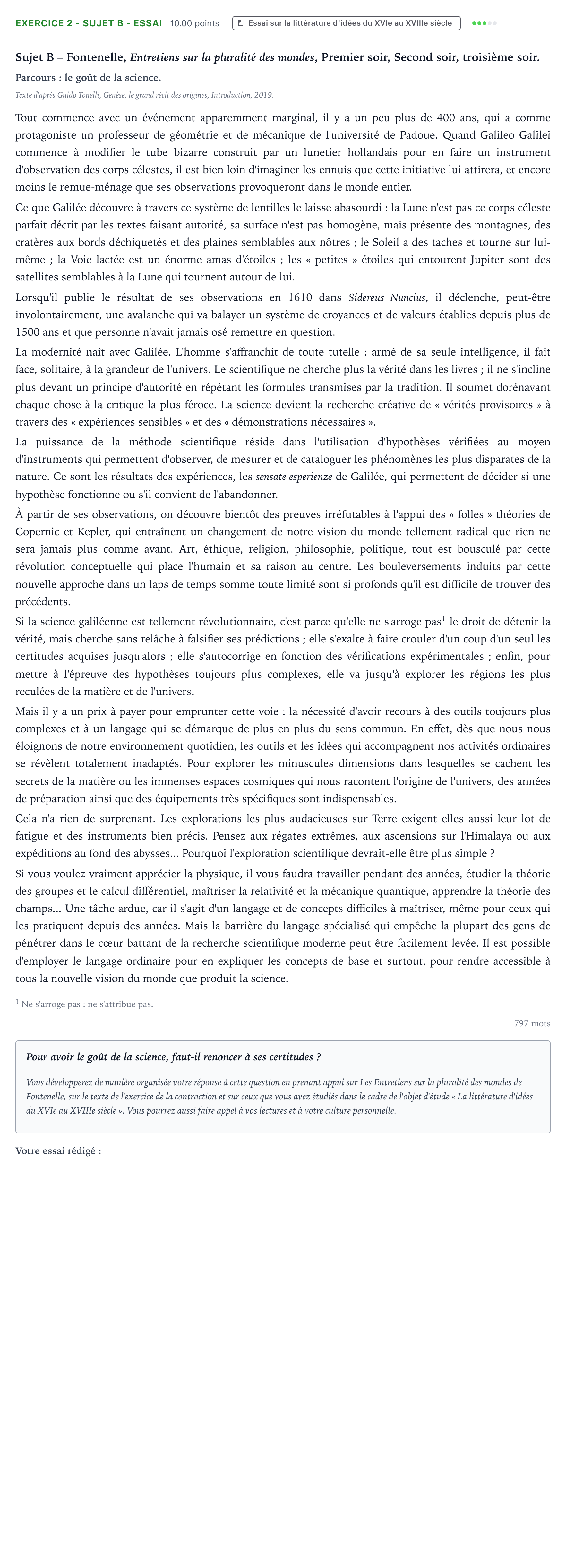 Énoncé: Exercice 2 - Sujet B - Essai · Bac STMG Français Métropole Secours 2026