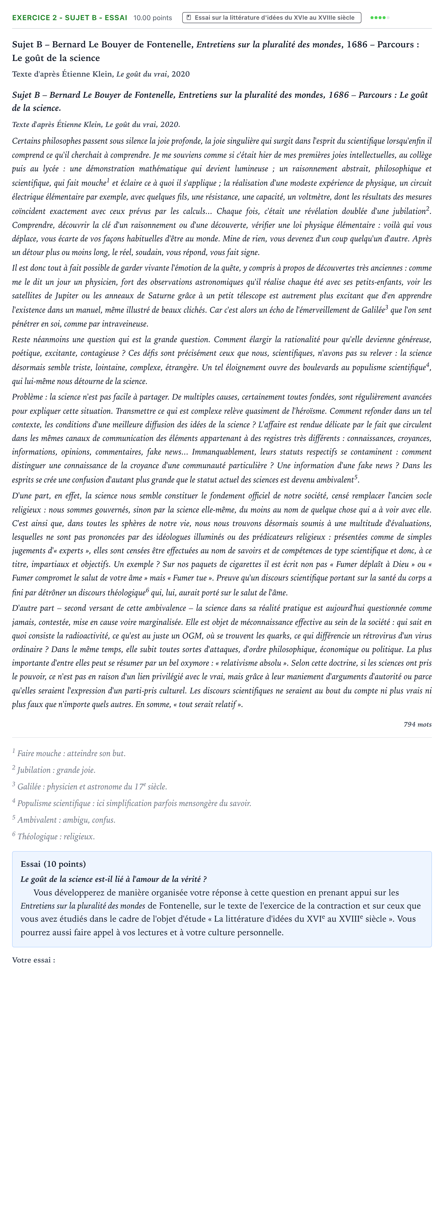 Énoncé: Exercice 2 - Sujet B - Essai · Bac STMG Français Polynésie session normale 2026