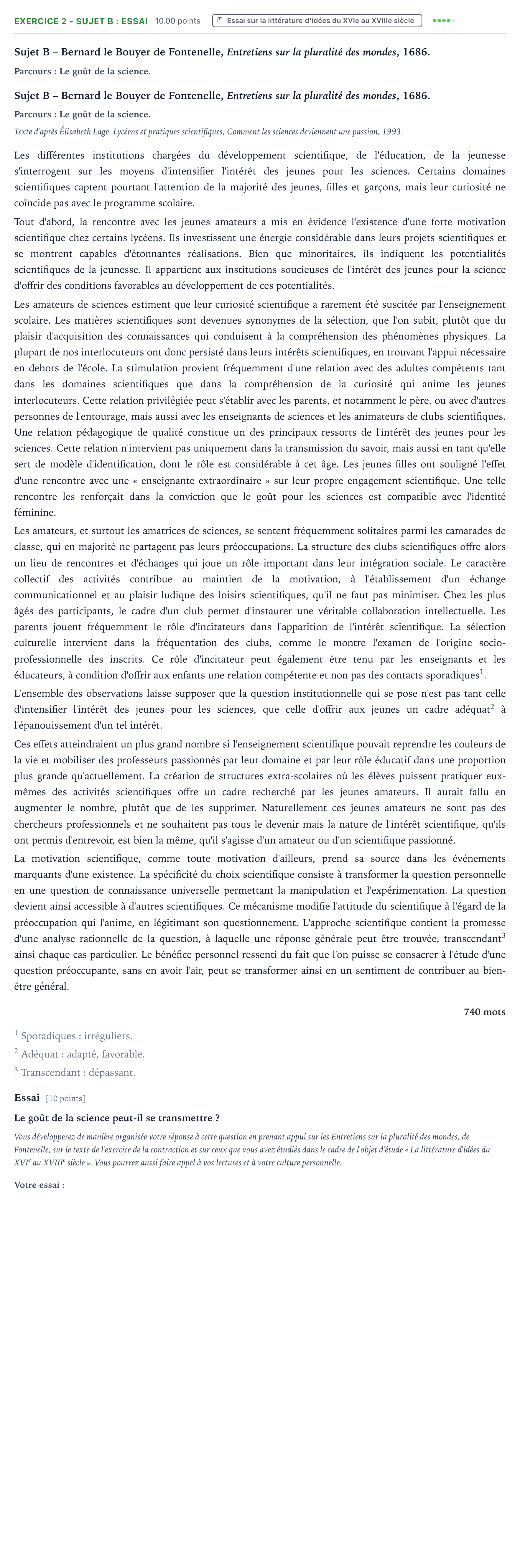 Énoncé: Exercice 2 - Sujet B : Essai · Bac STMG Français Polynésie remplacement 2026