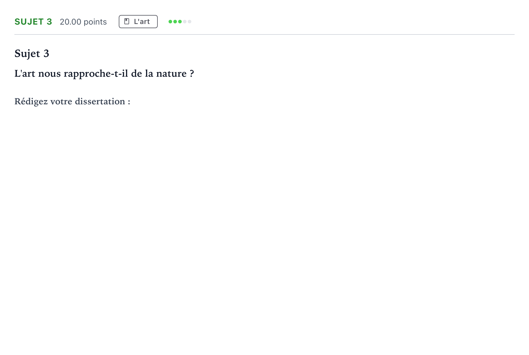 Énoncé: Sujet 3 · Bac STMG Philosophie Asie session normale 2021