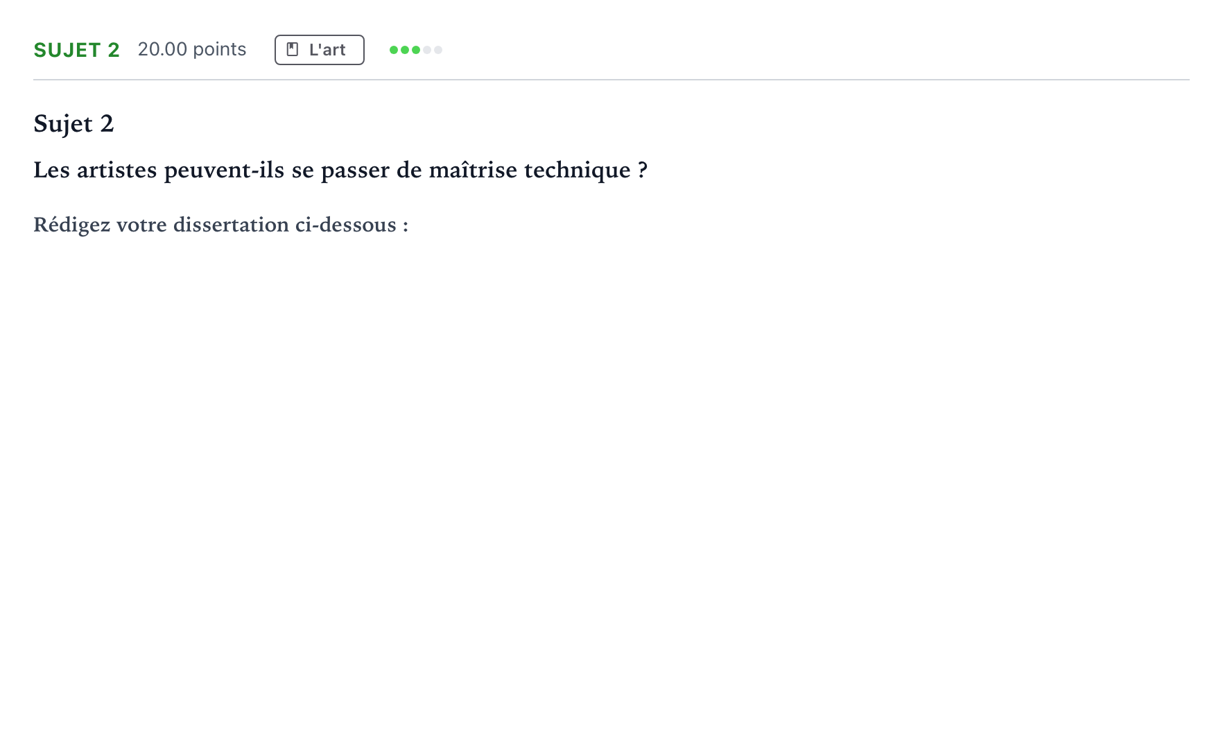 Énoncé: Sujet 2 · Bac STMG Philosophie Centres étrangers (Afrique) session normale 2021