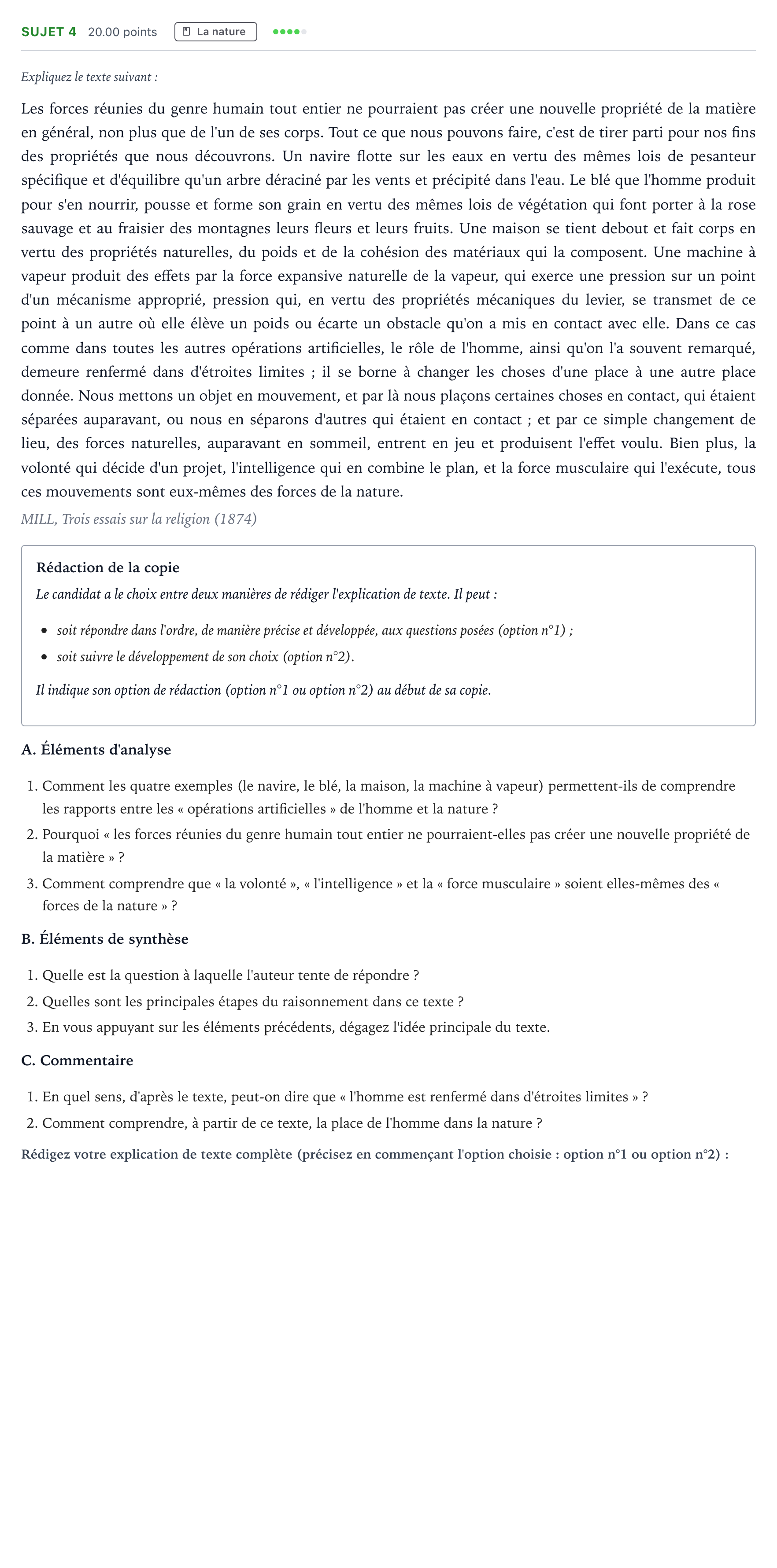 Énoncé: Sujet 4 · Bac STMG Philosophie Métropole remplacement 2021