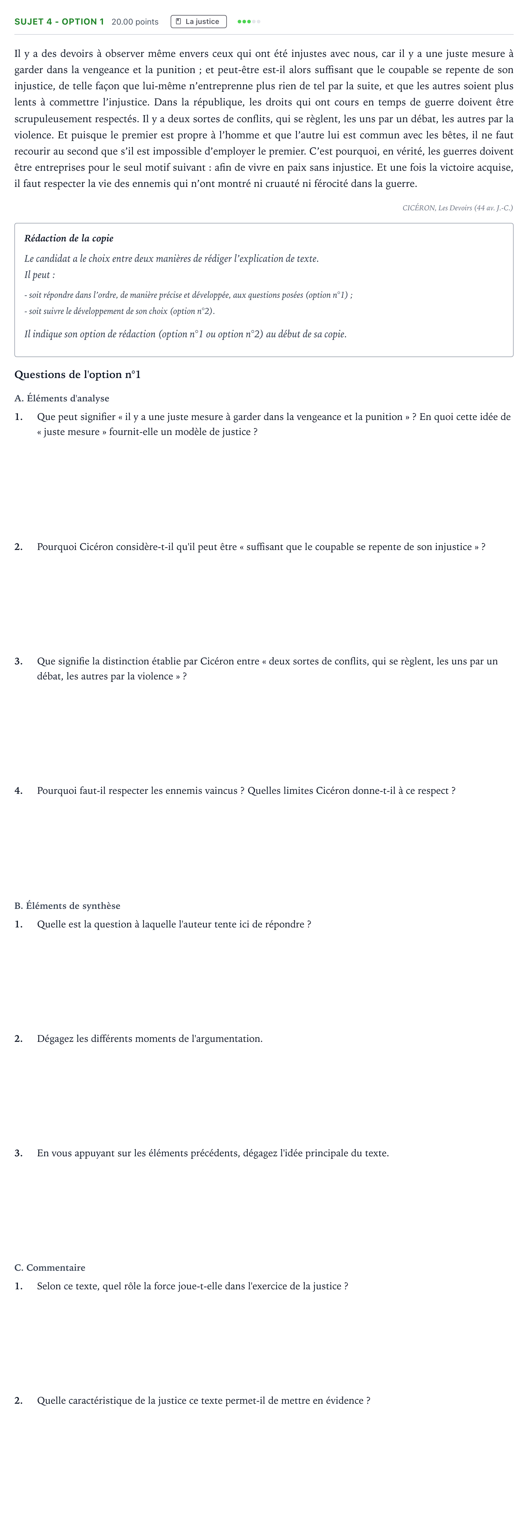 Énoncé: Sujet 4 - Option 1 · Bac STMG Philosophie Polynésie session normale 2021