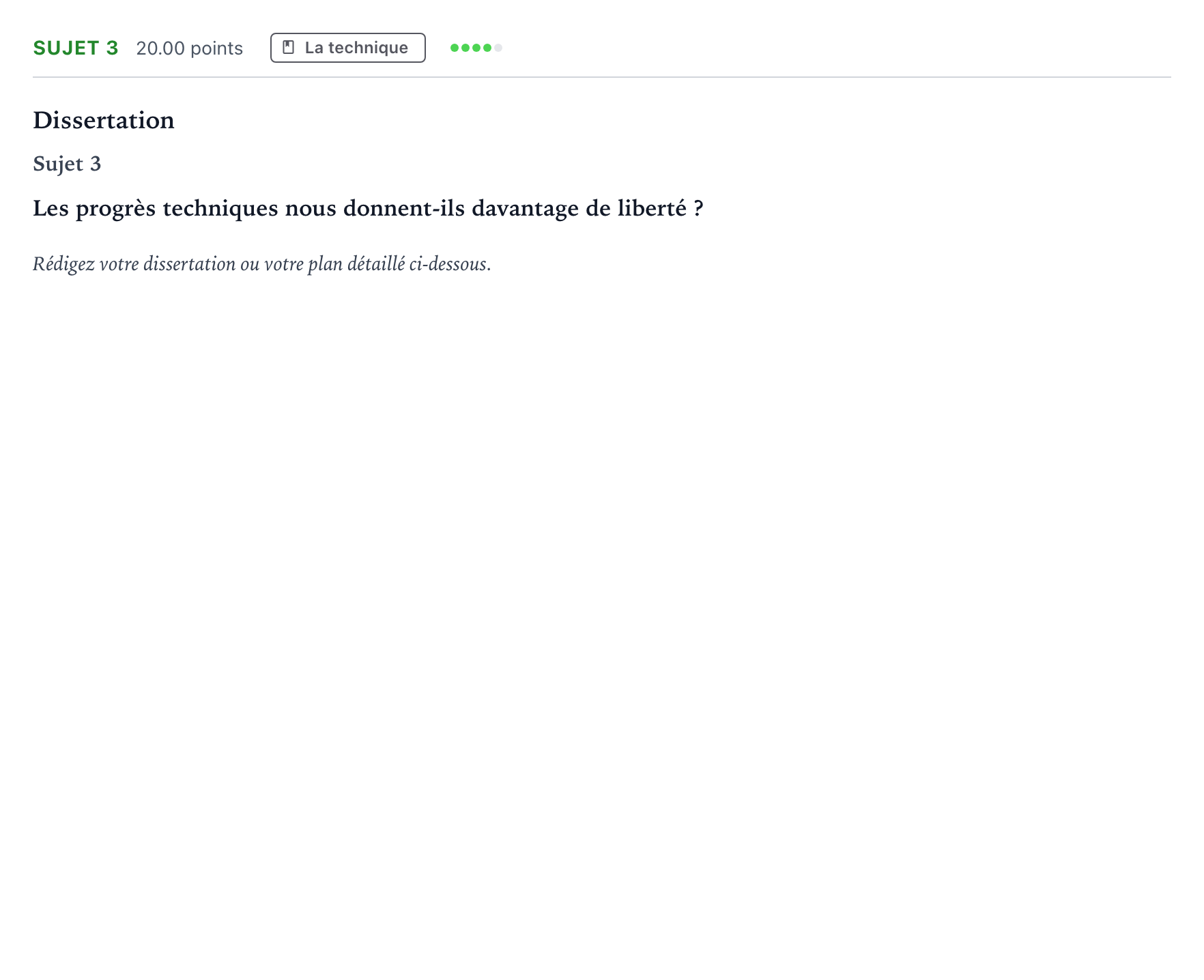 Énoncé: Sujet 3 · Bac STMG Philosophie Sujets zéro et spécimens sujet 2021 (sujet 1)