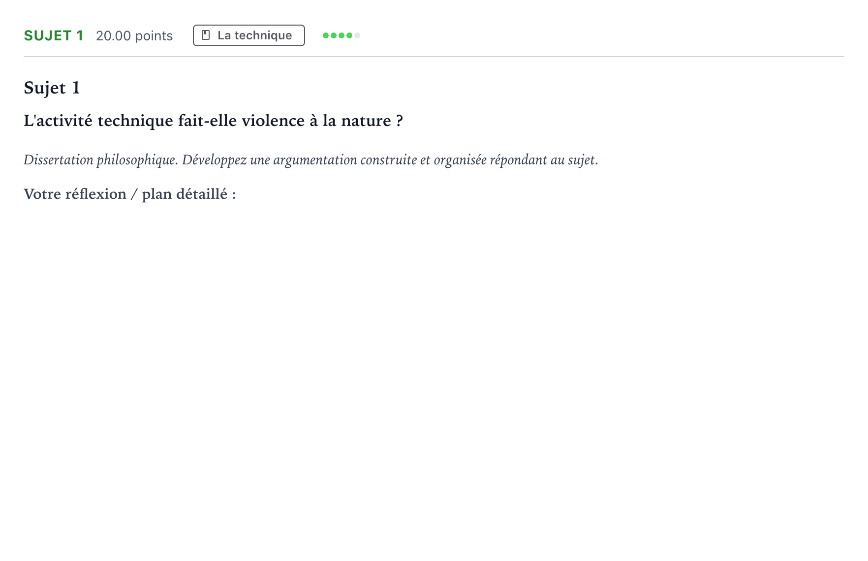Énoncé: Sujet 1 · Bac STMG Philosophie Métropole remplacement 2022