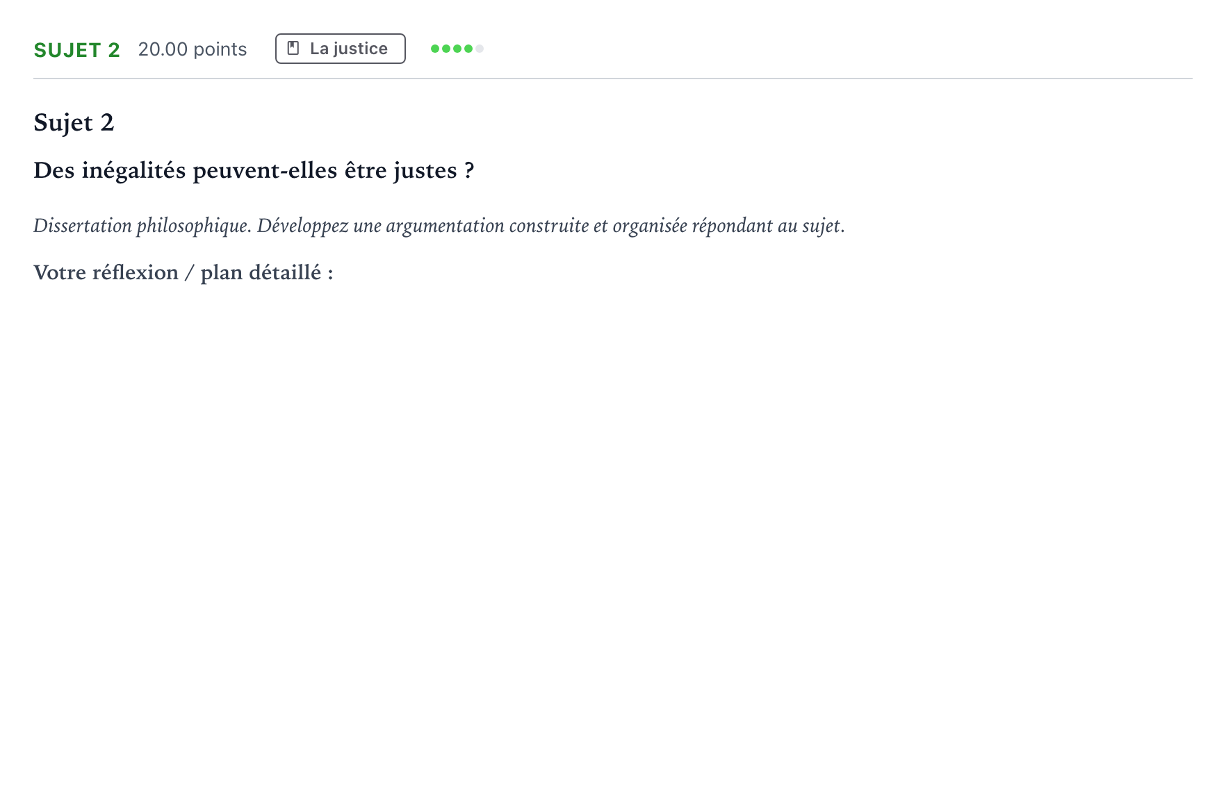 Énoncé: Sujet 2 · Bac STMG Philosophie Métropole remplacement 2022