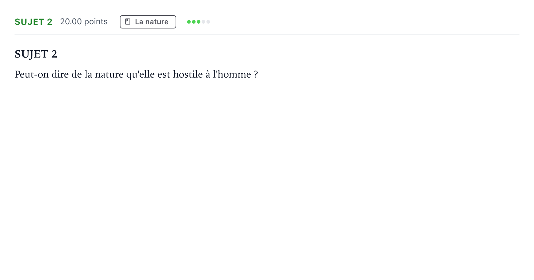 Énoncé: Sujet 2 · Bac STMG Philosophie Nouvelle-Calédonie session normale 2023