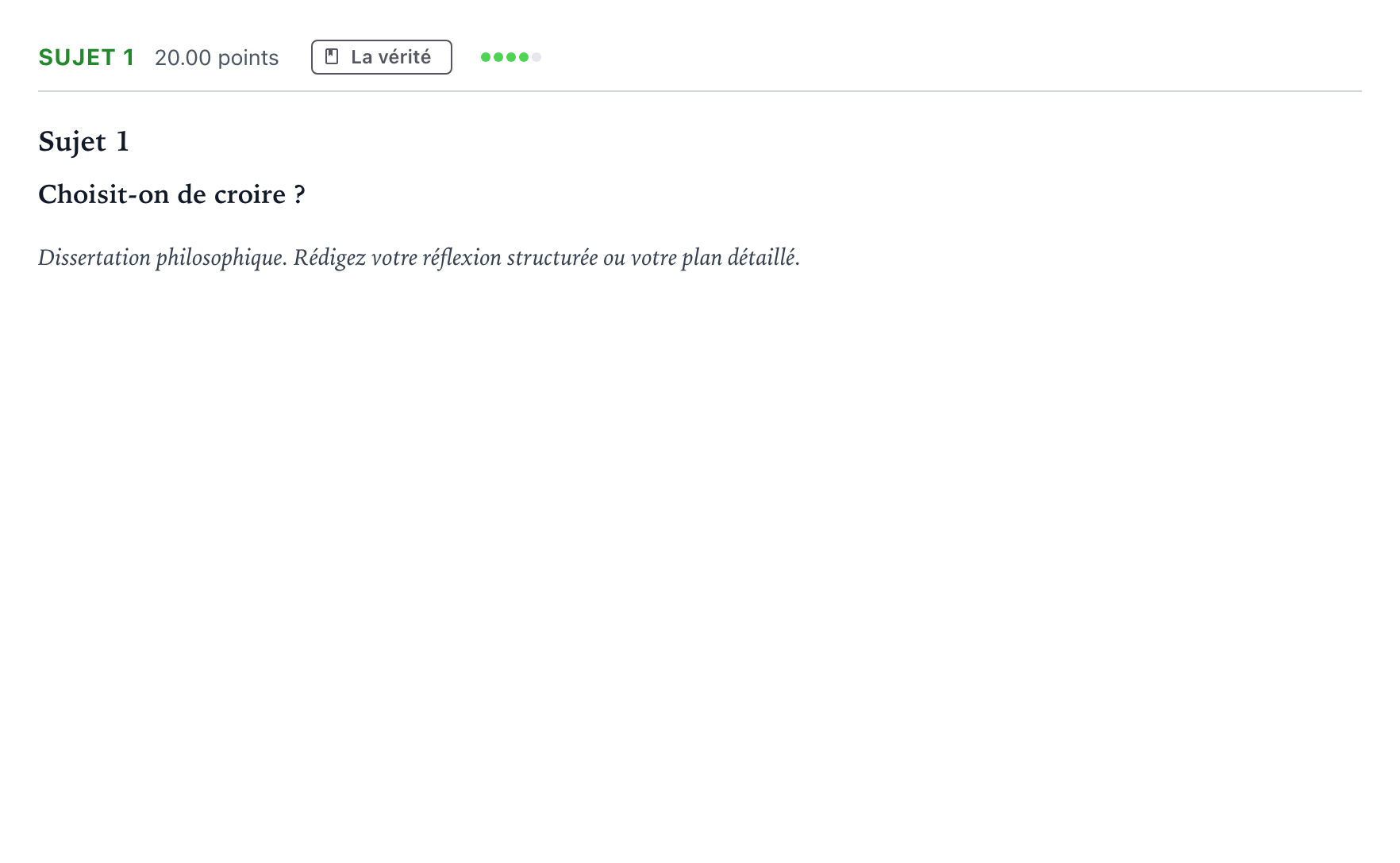 Énoncé: Sujet 1 · Bac STMG Philosophie Antilles-Guyane remplacement 2024