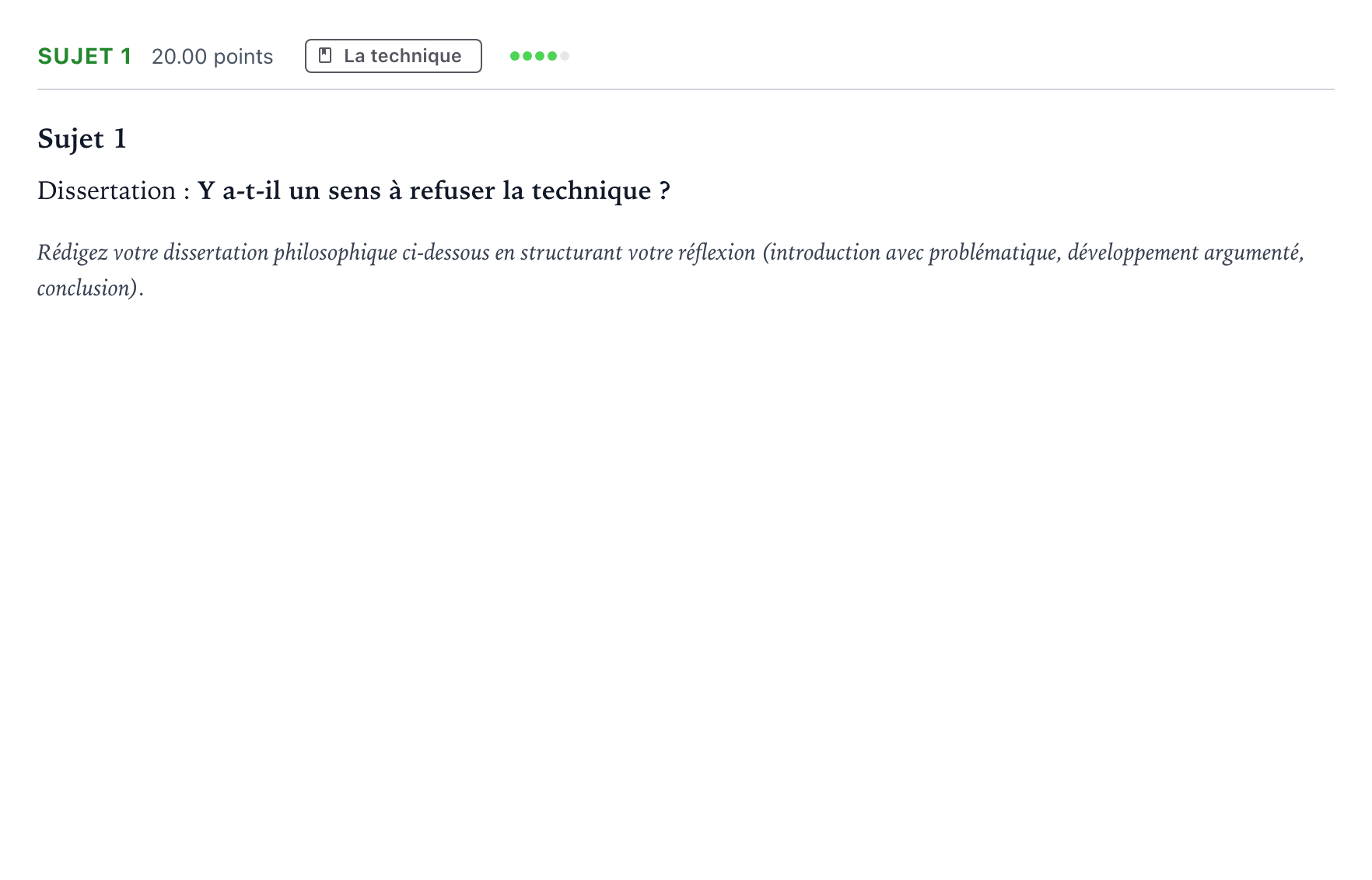 Énoncé: Sujet 1 · Bac STMG Philosophie Centres étrangers (Afrique) session normale 2024