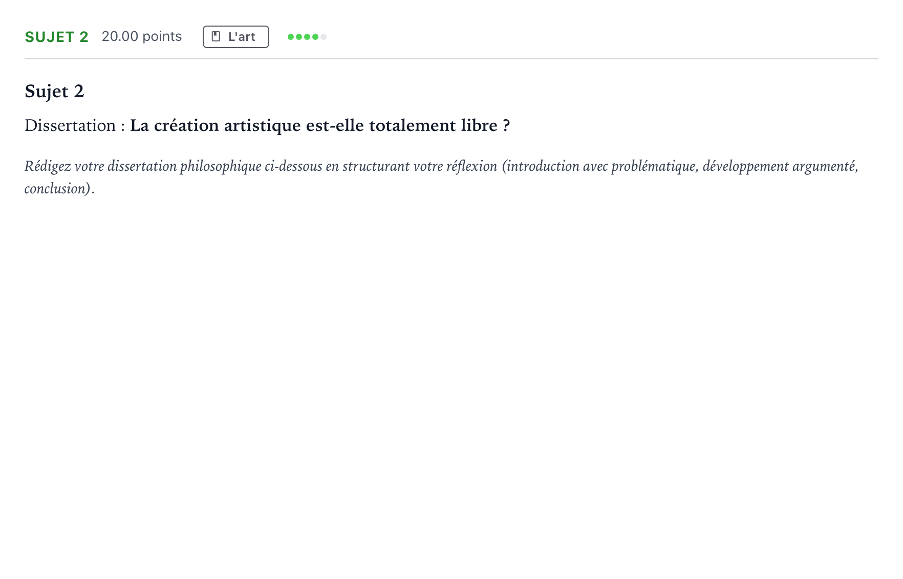 Énoncé: Sujet 2 · Bac STMG Philosophie Centres étrangers (Afrique) session normale 2024