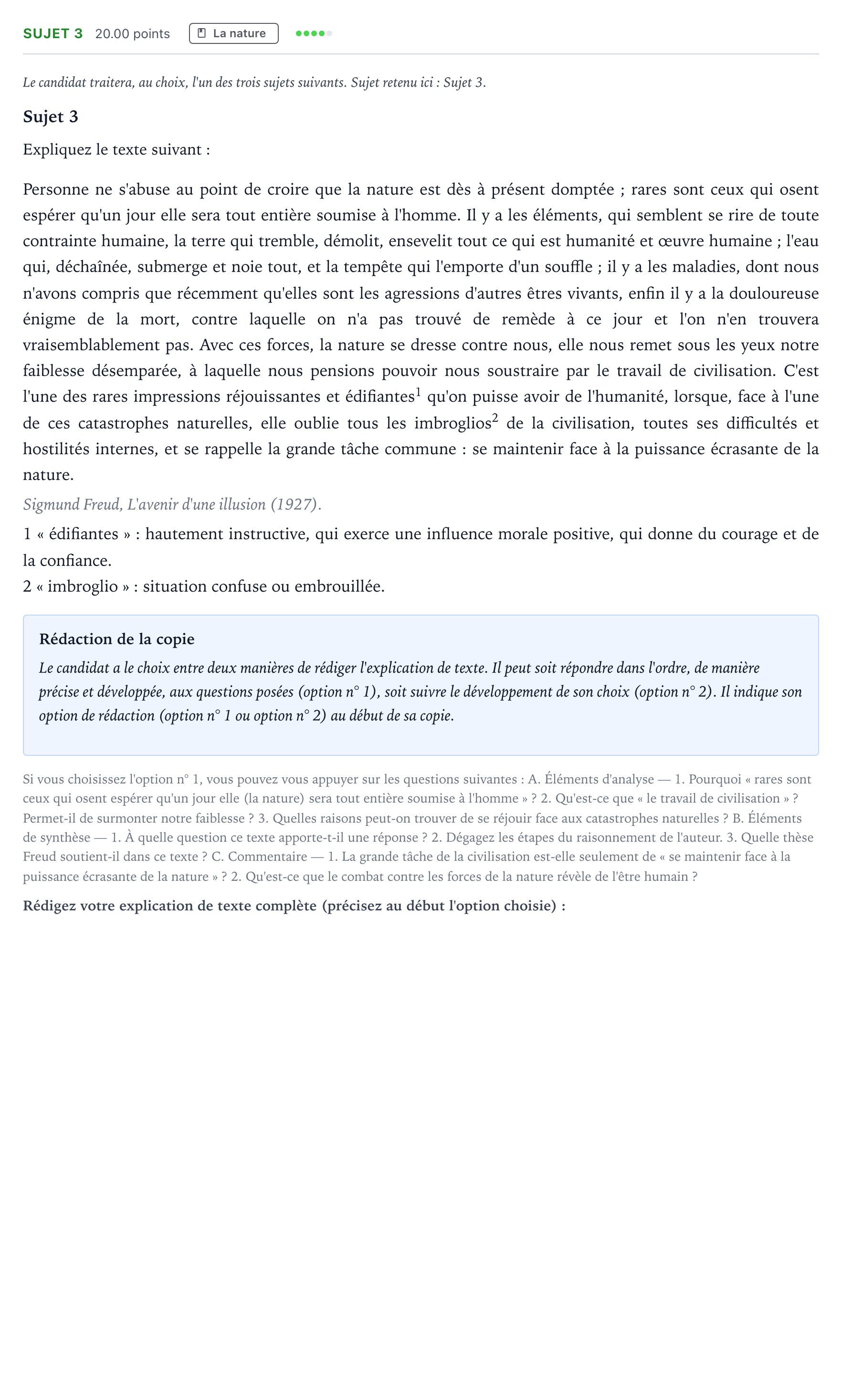 Énoncé: Sujet 3 · Bac STMG Philosophie Polynésie session normale 2024