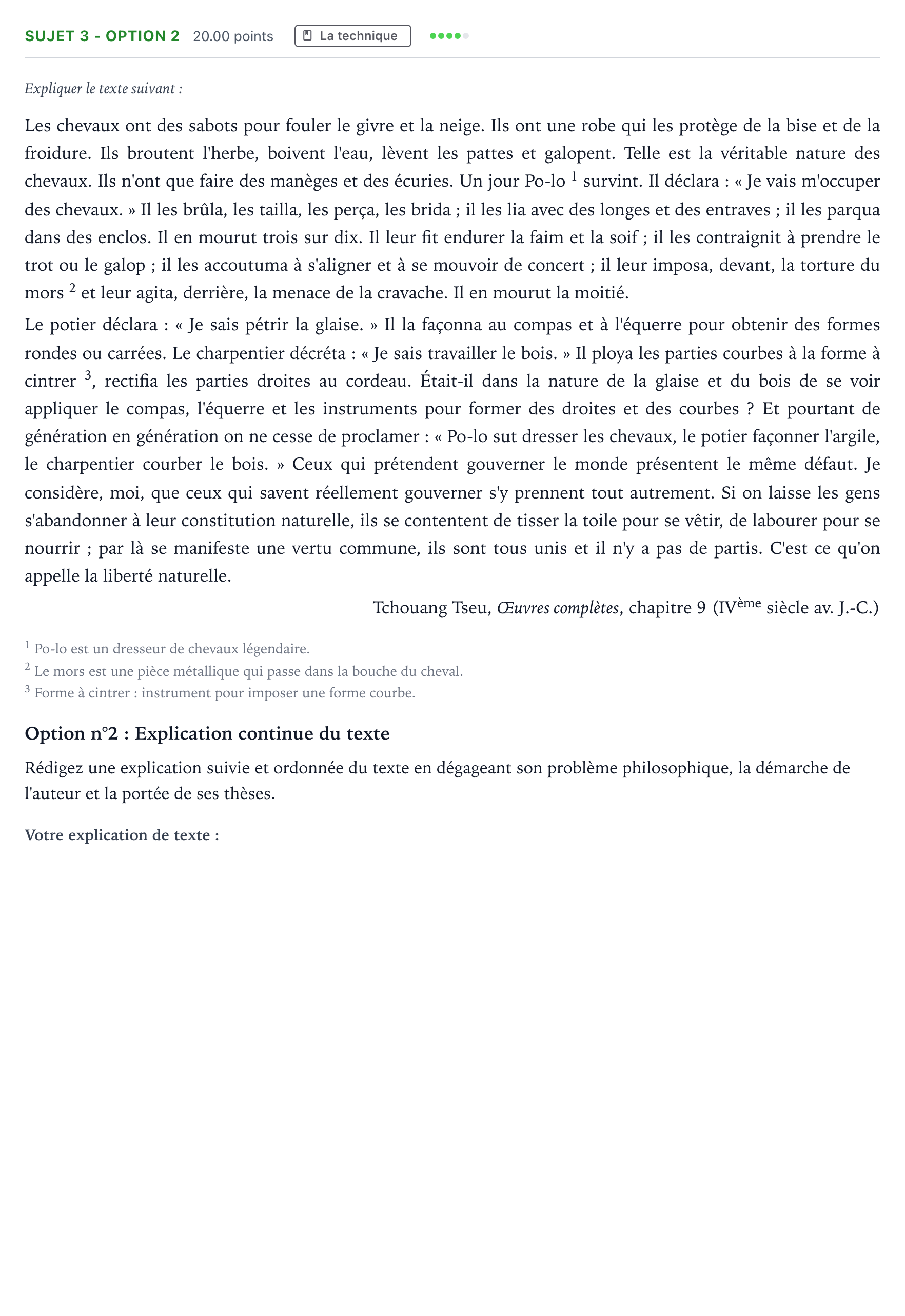 Énoncé: Sujet 3 - Option 2 · Bac STMG Philosophie Centres étrangers (Afrique) session normale 2025