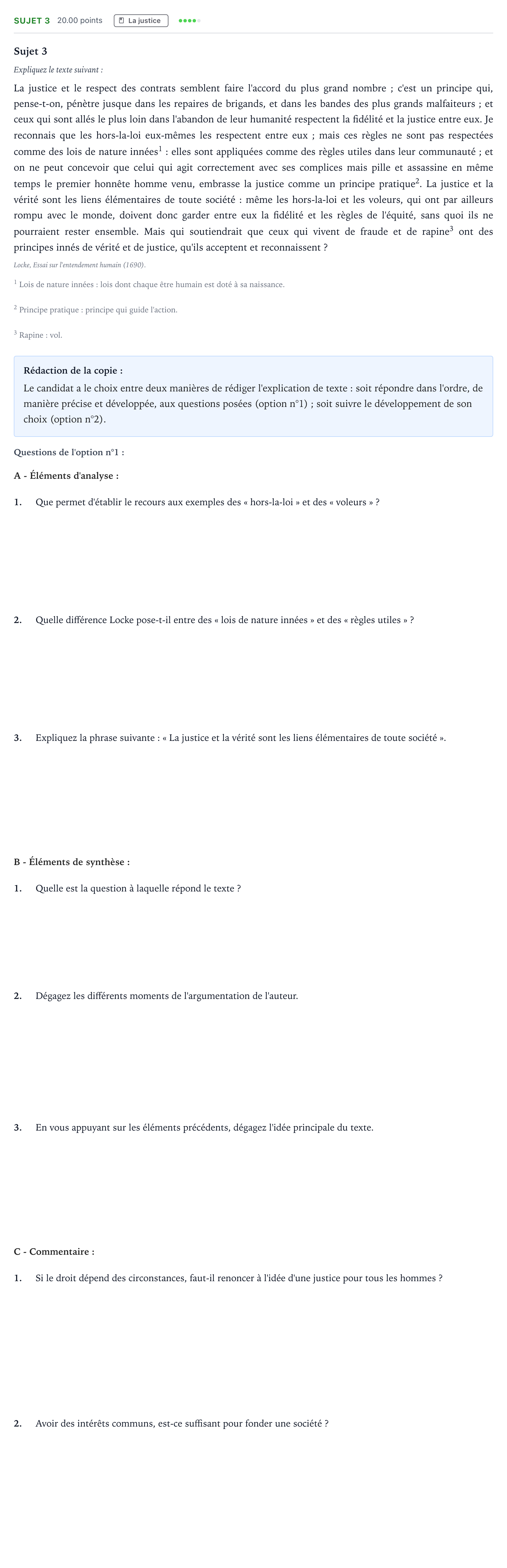 Énoncé: Sujet 3 · Bac STMG Philosophie Polynésie session normale 2025
