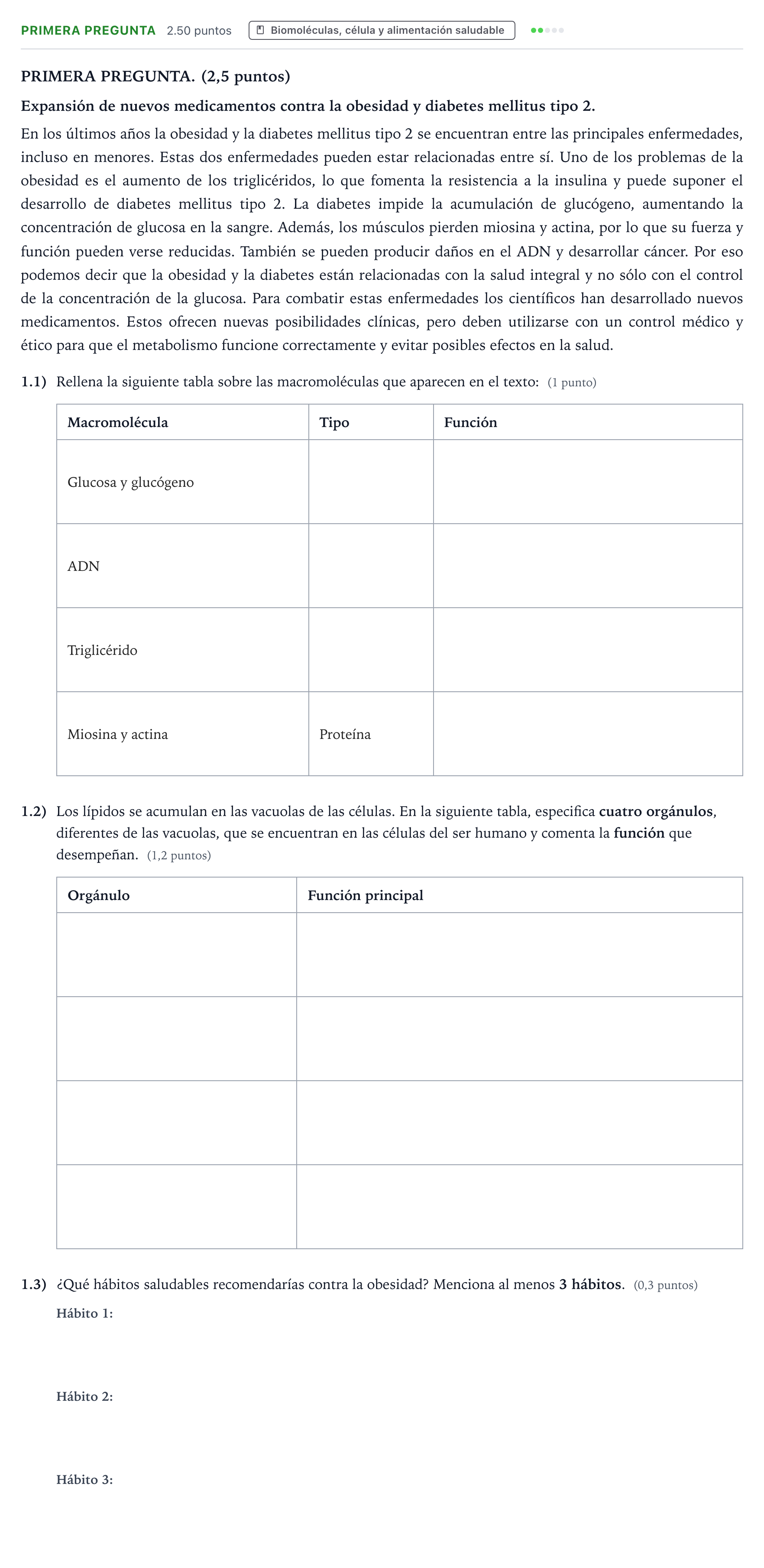 Enunciado: Ejercicio Primera pregunta · Ciencias Generales PAU País Vasco Extraordinaria 2026
