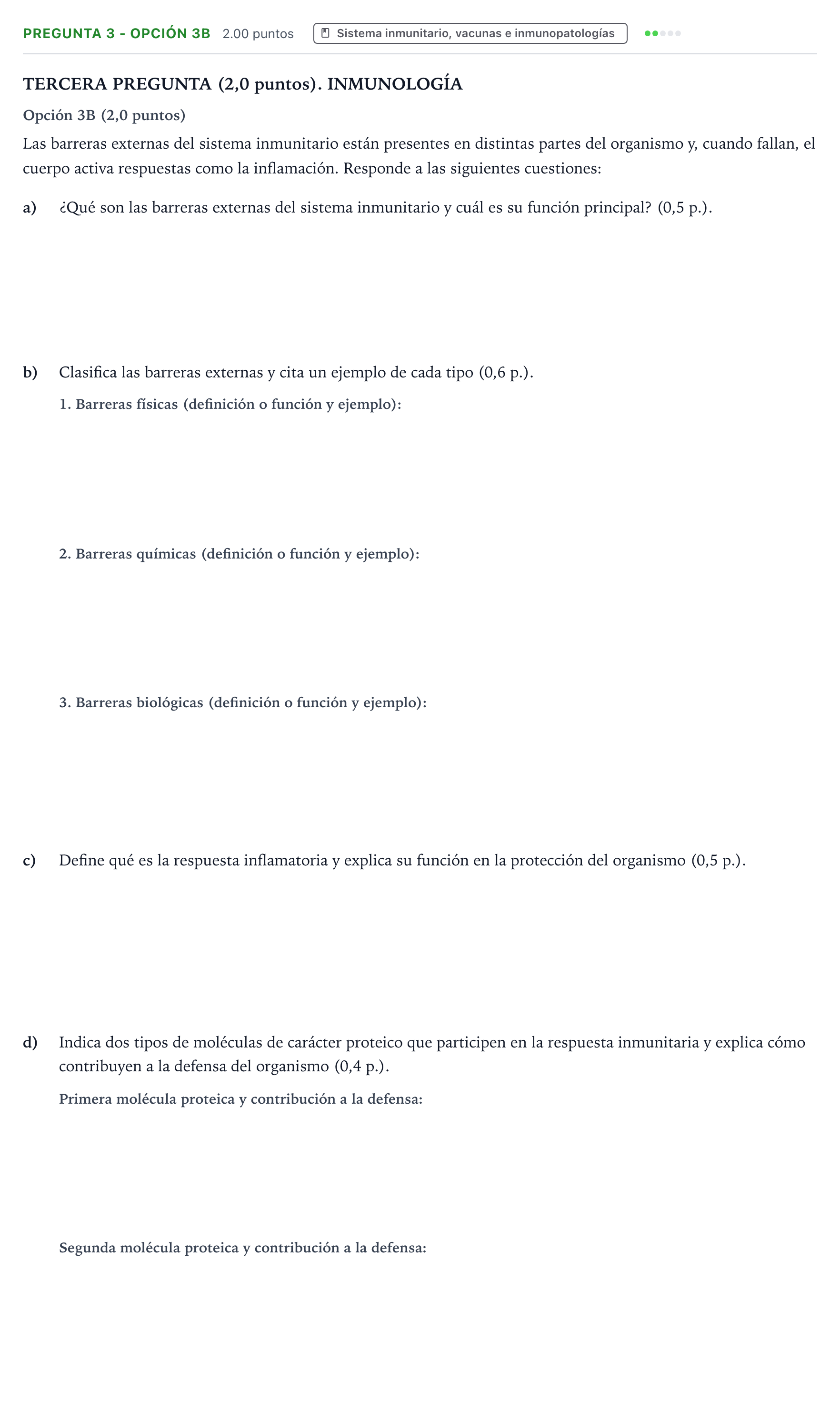 Enunciado: Pregunta 3 - Opción 3B · Biología PAU País Vasco Ordinaria 2026