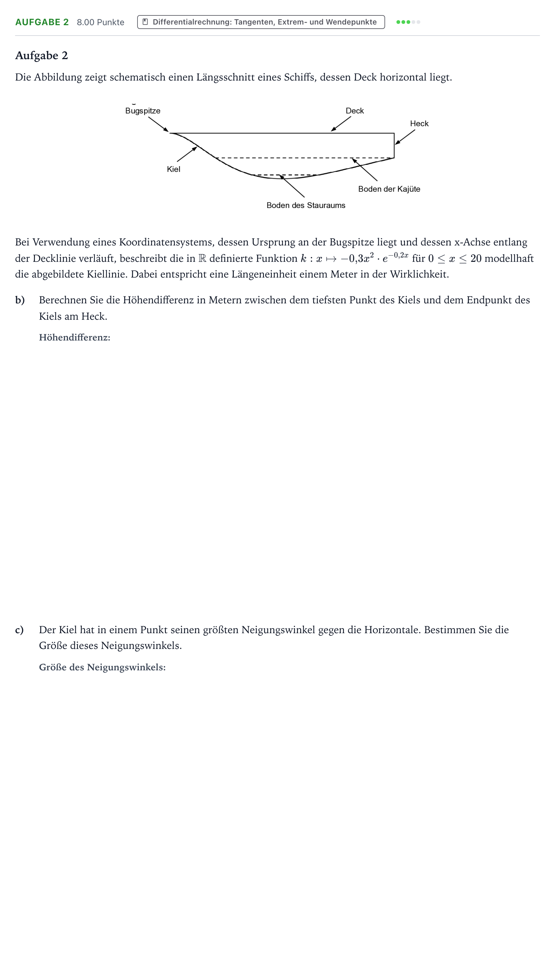 Aufgabenstellung: Aufgabe 2 - Differentialrechnung · Abitur NRW Mathematik LK · Teil B · Analysis (CAS) 2017