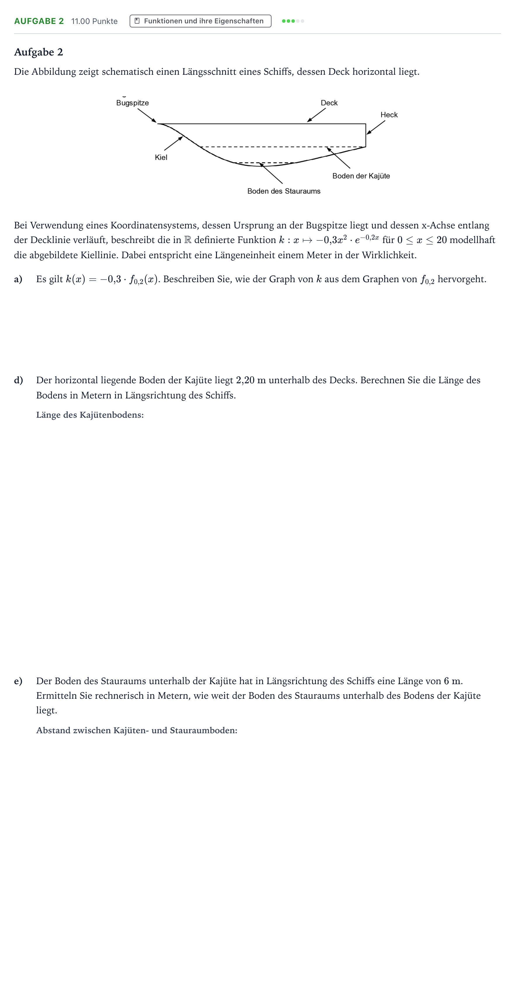 Aufgabenstellung: Aufgabe 2 - Funktionen und ihre Eigenschaften · Abitur NRW Mathematik LK · Teil B · Analysis (CAS) 2017