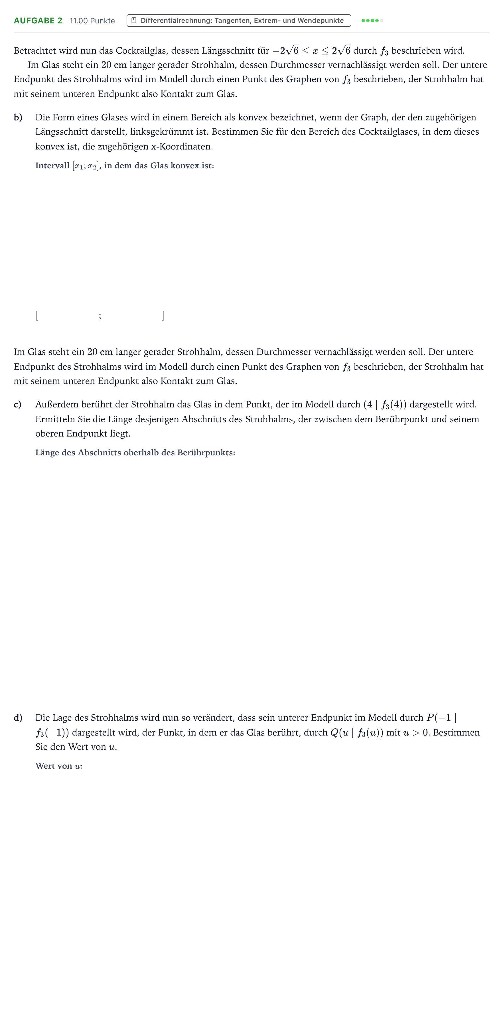 Aufgabenstellung: Aufgabe 2 - Differentialrechnung · Abitur NRW Mathematik LK · Teil B · Analysis (CAS) 2017