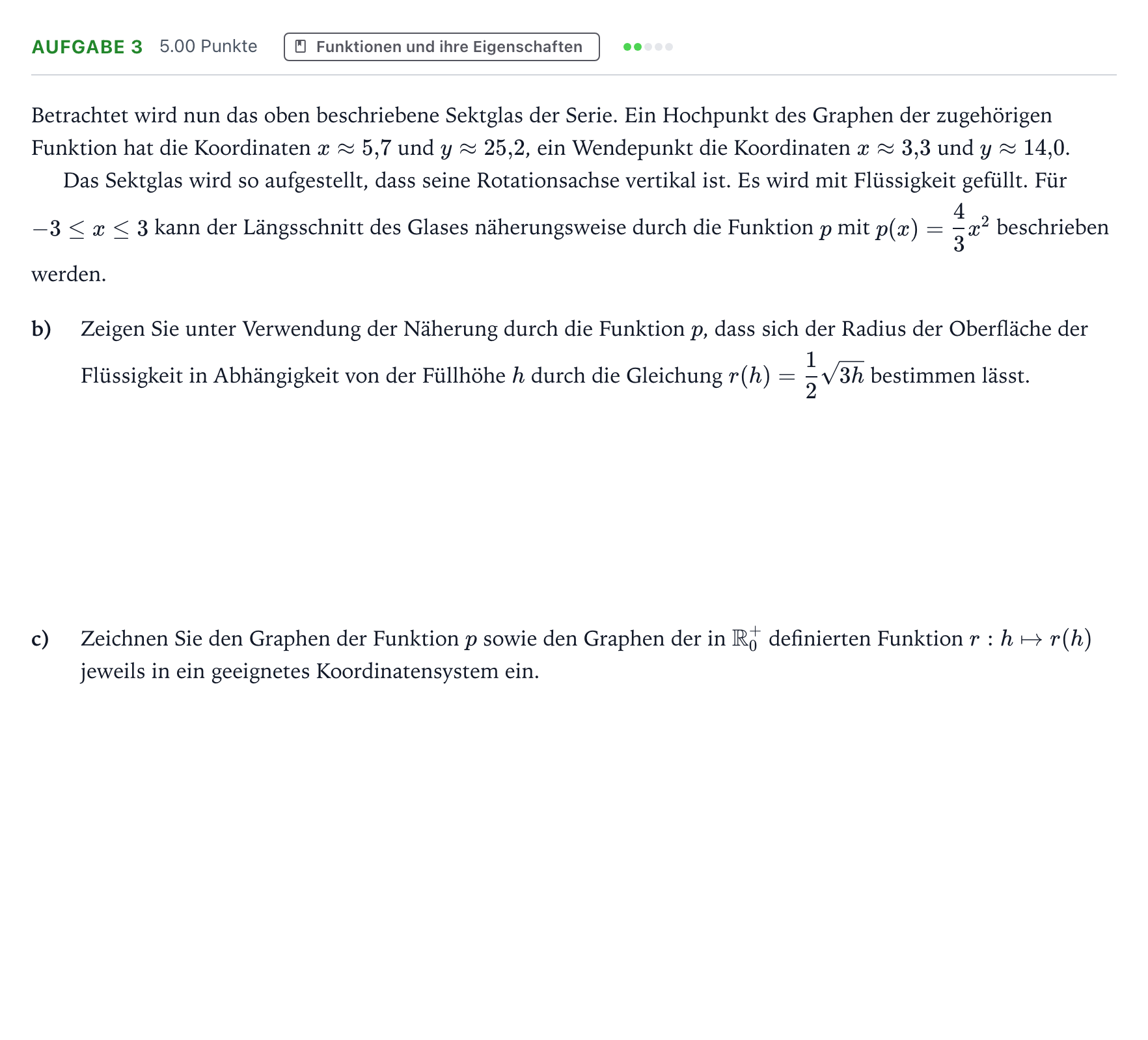 Aufgabenstellung: Aufgabe 3 - Funktionen und ihre Eigenschaften · Abitur NRW Mathematik LK · Teil B · Analysis (CAS) 2017