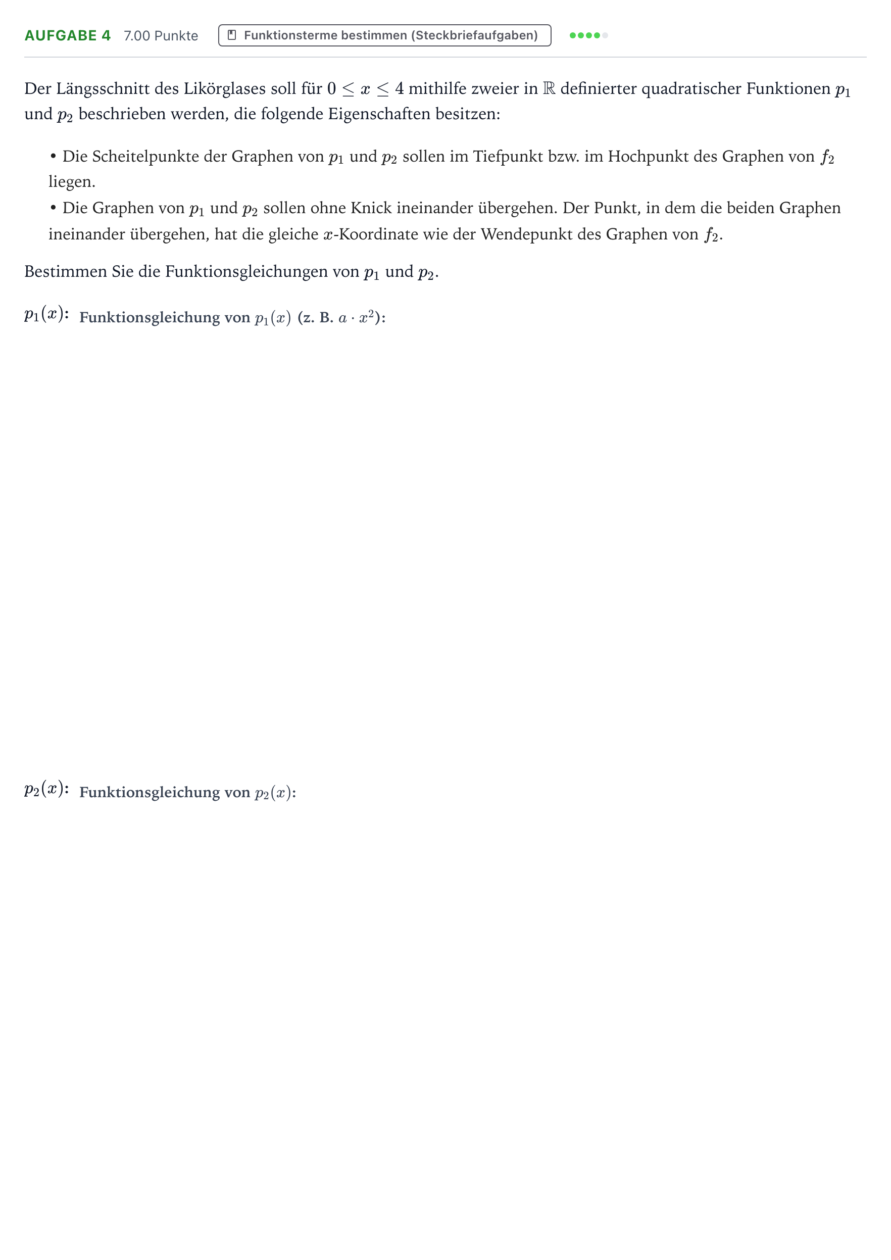 Aufgabenstellung: Aufgabe 4 · Abitur NRW Mathematik LK · Teil B · Analysis (CAS) 2017