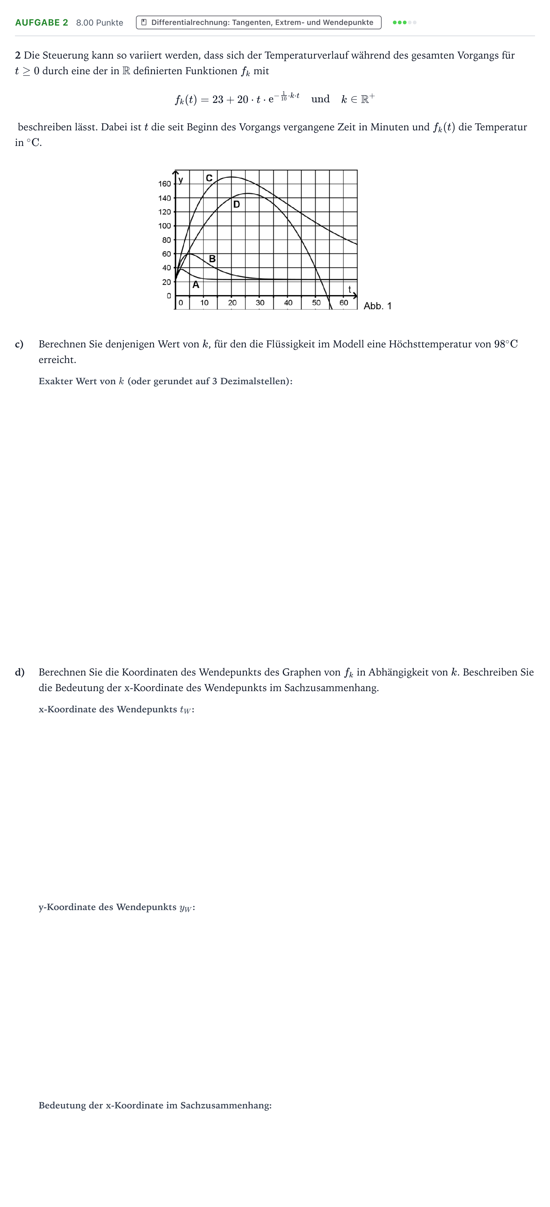 Aufgabenstellung: Aufgabe 2 - Differentialrechnung · Abitur NRW Mathematik GK · Teil B · Analysis (CAS) 2017