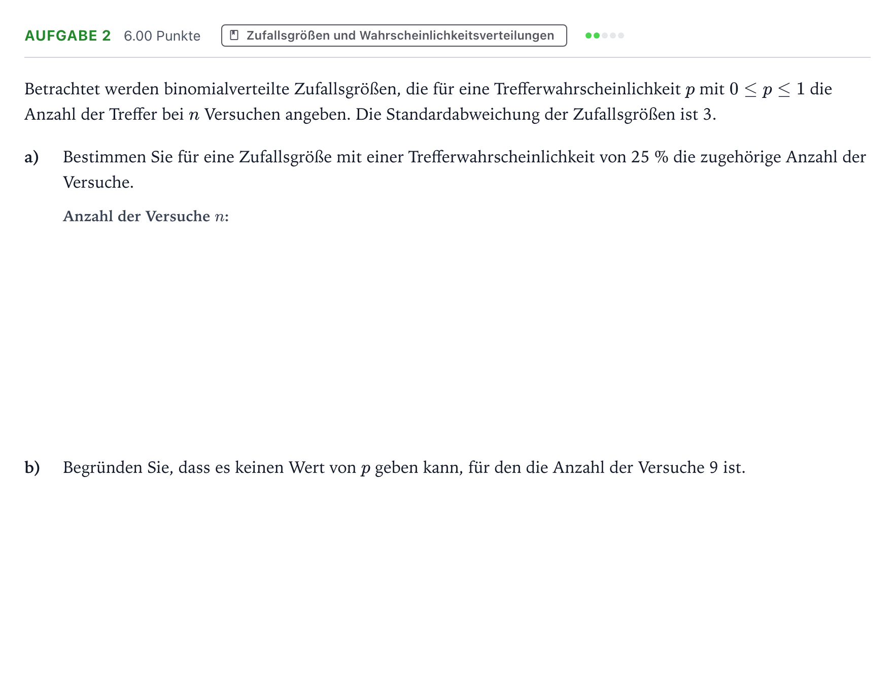 Aufgabenstellung: Aufgabe 2 · Abitur NRW Mathematik GK · Teil B · Stochastik (WTR) 2017