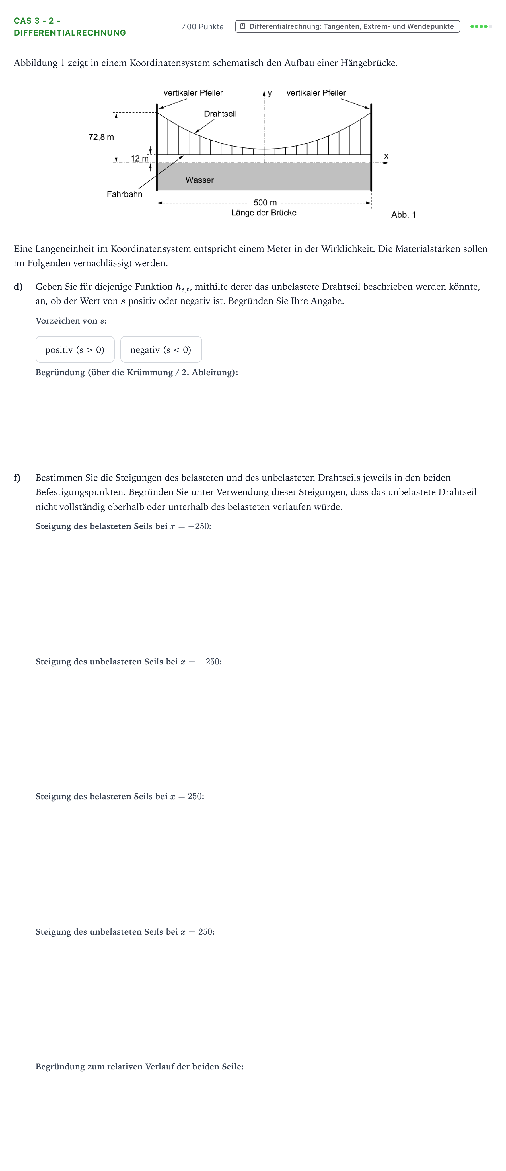 Aufgabenstellung: Aufgabe CAS 3 - 2 - Differentialrechnung · Abitur NRW Mathematik LK · Teil B · Analysis (CAS) 2018