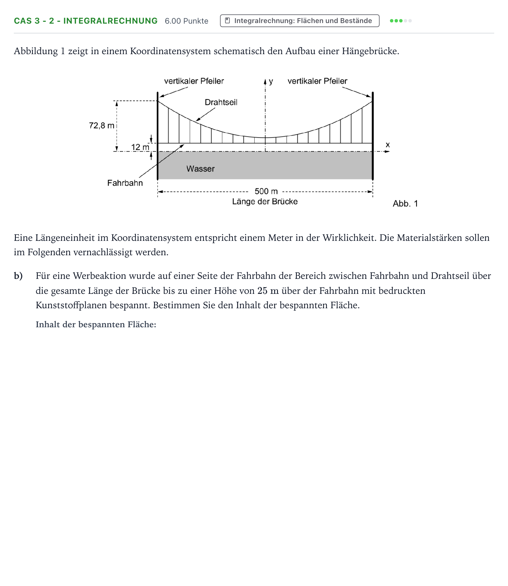 Aufgabenstellung: Aufgabe CAS 3 - 2 - Integralrechnung · Abitur NRW Mathematik LK · Teil B · Analysis (CAS) 2018
